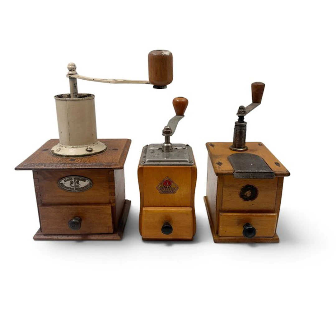 Coffee grinder (3) - Steel, Wood - hand coffee grinder