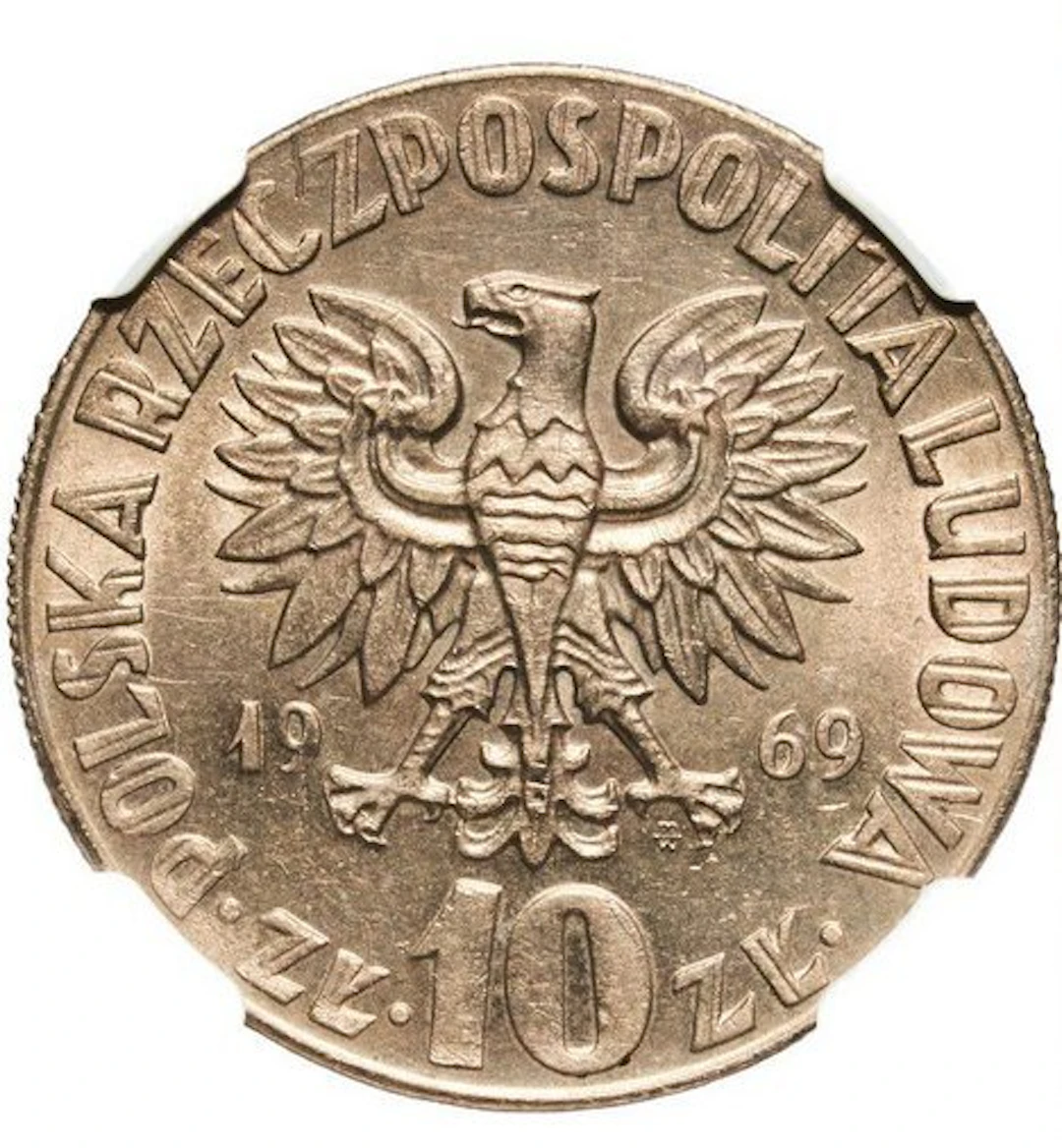 Poland. 10 Zlotych 1969 - NGC MS64