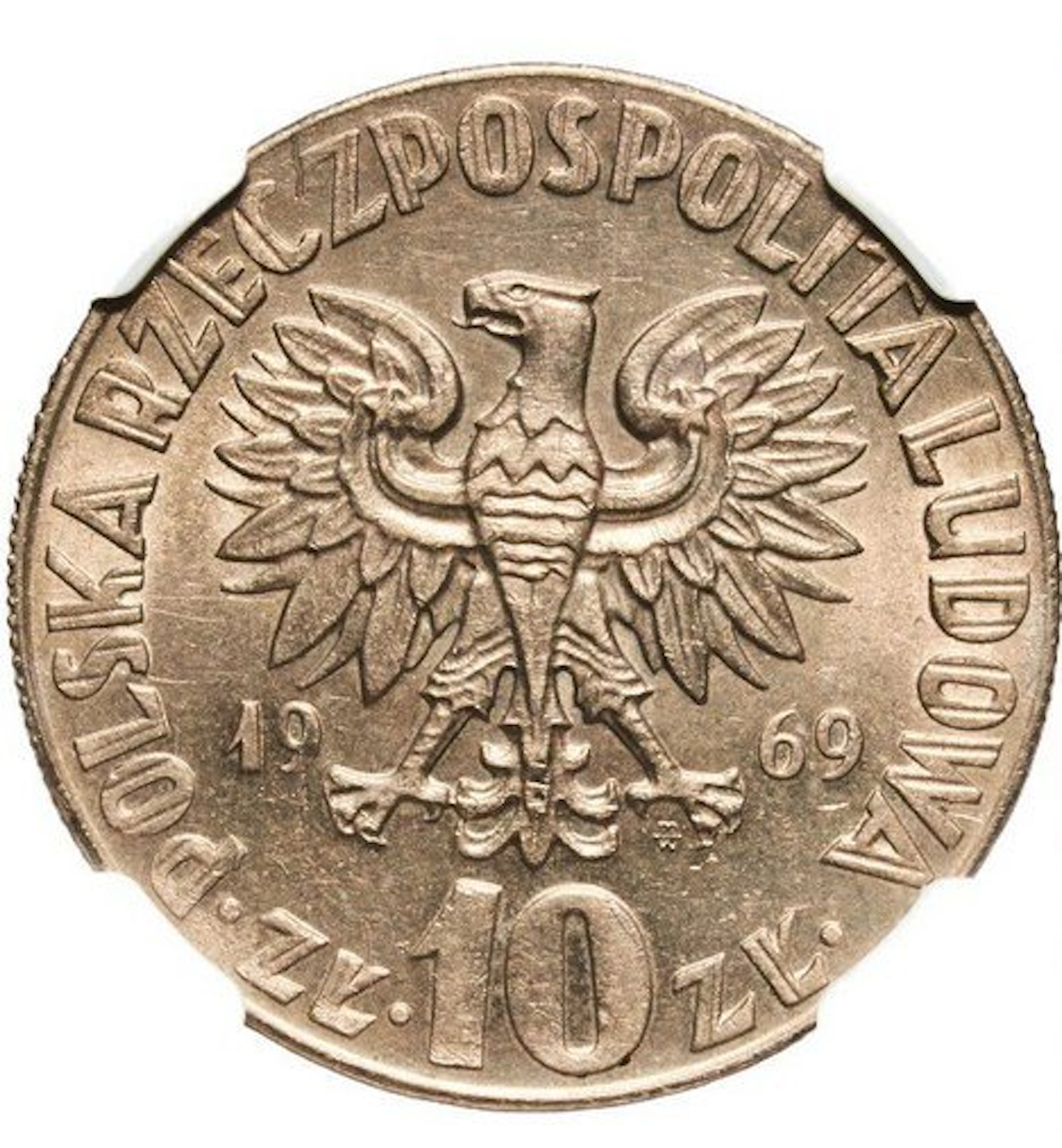 Poland. 10 Zlotych 1969 - NGC MS64