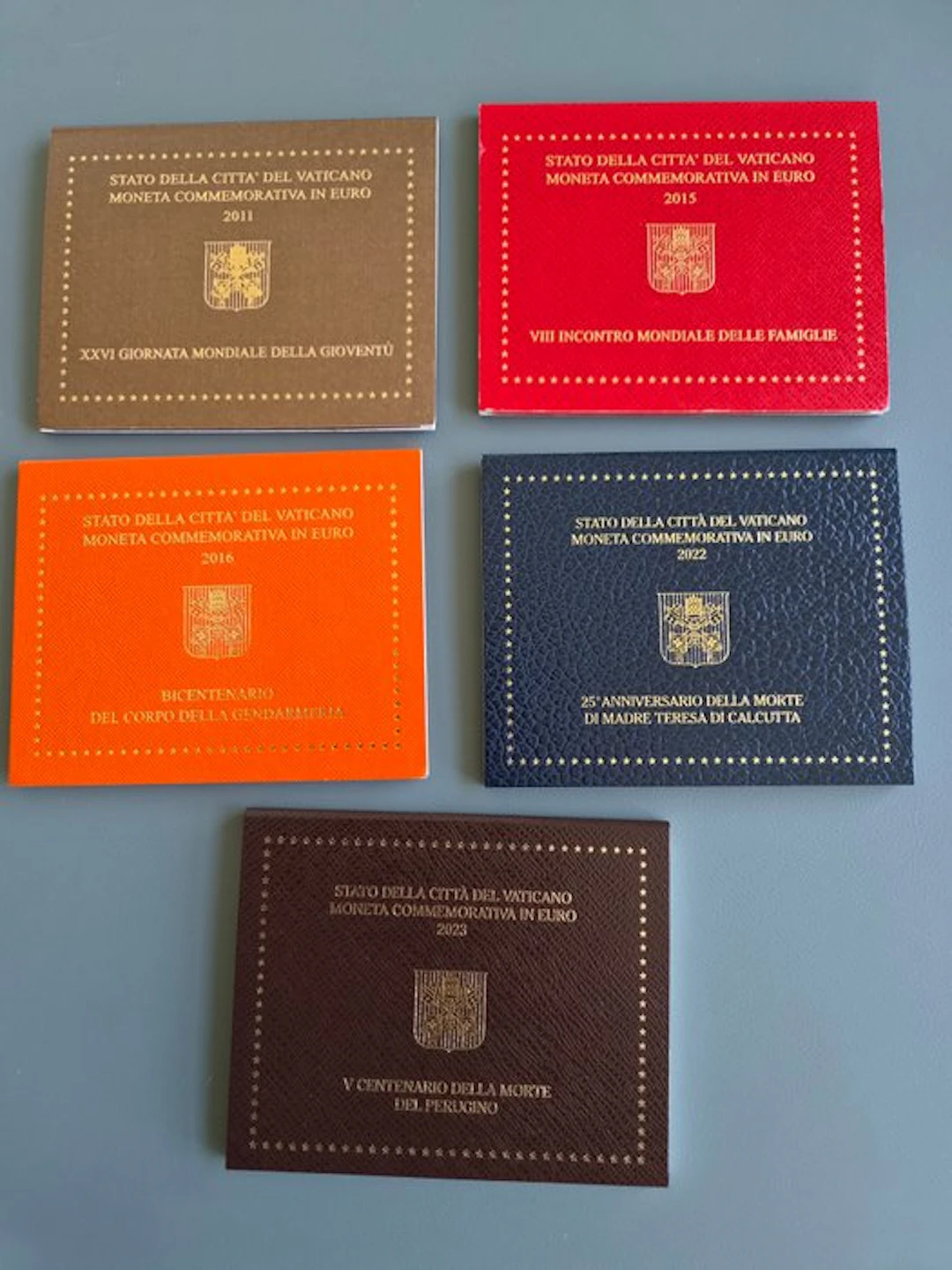 Vatican. 2 Euro 2011/2023 (5 coins) (No reserve price)