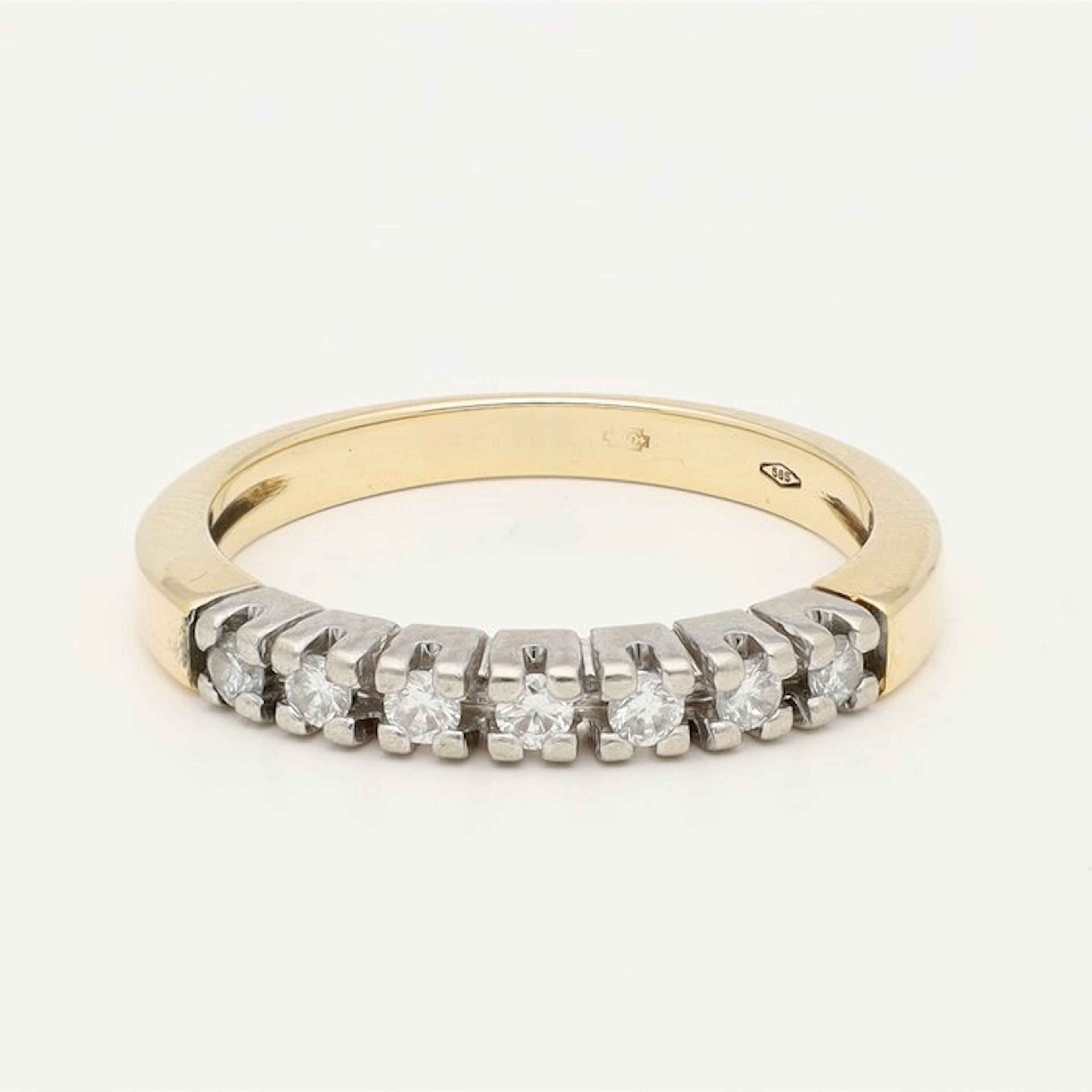 Ring - 14 kt. Yellow gold, White gold Diamond (Natural)