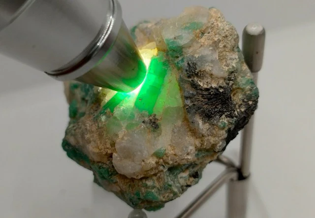 Beautiful Emerald Crystal in Matrix with Black Tourmaline- 77.5 g