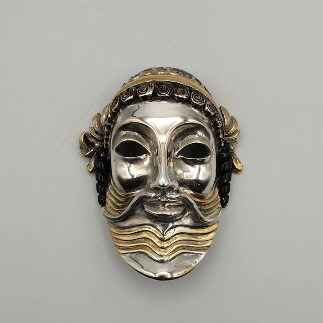 Maschera Agamennone rivestita in Argento fiorentino - Figurine - Silver-plated