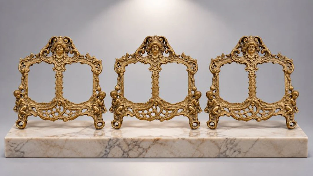 Wall decoration (3) - Belgium - brass photo frames