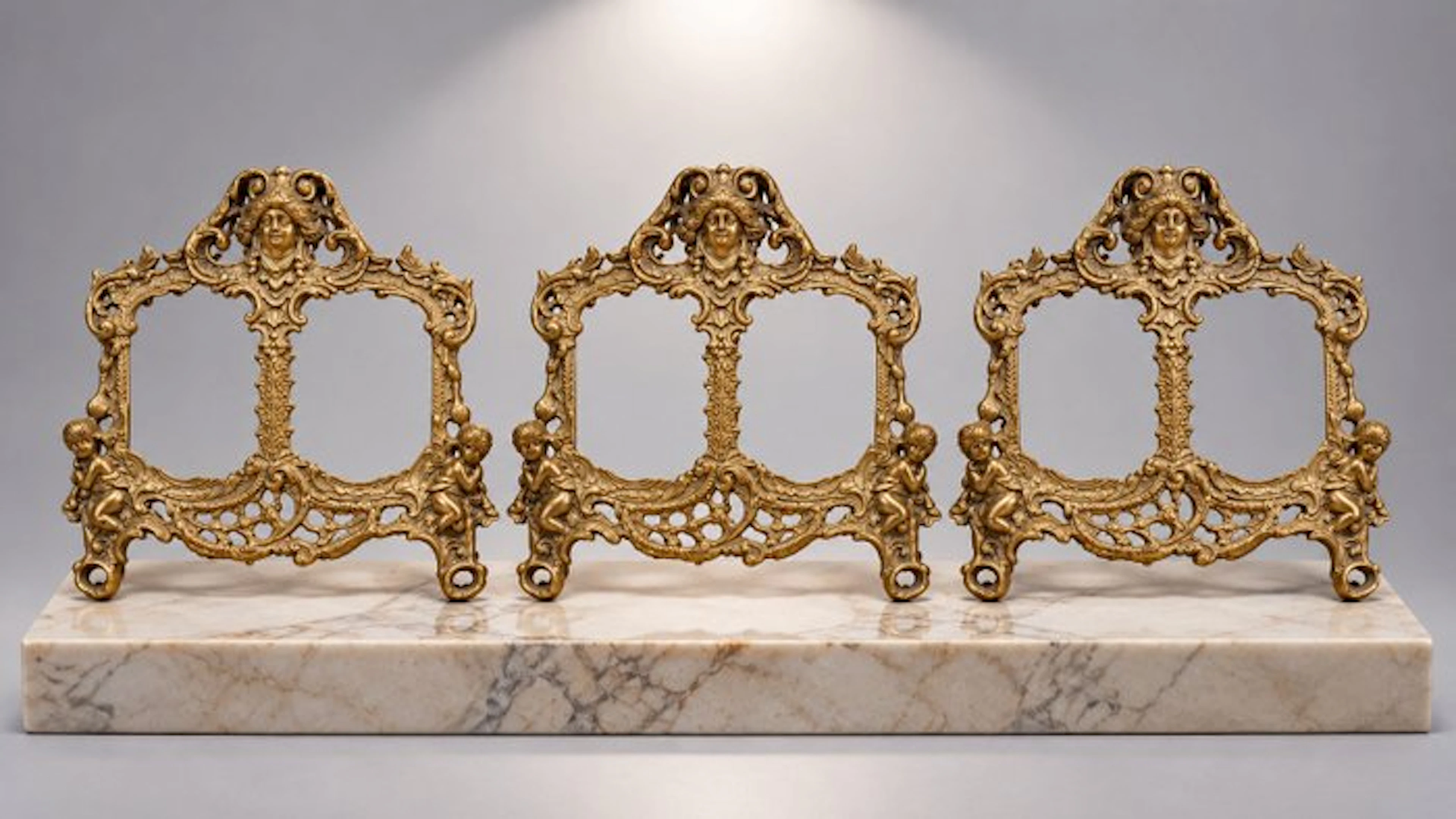 Wall decoration (3) - Belgium - brass photo frames