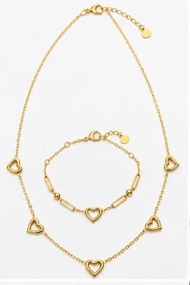 No reserve price - 2 piece jewellery set - 18 kt