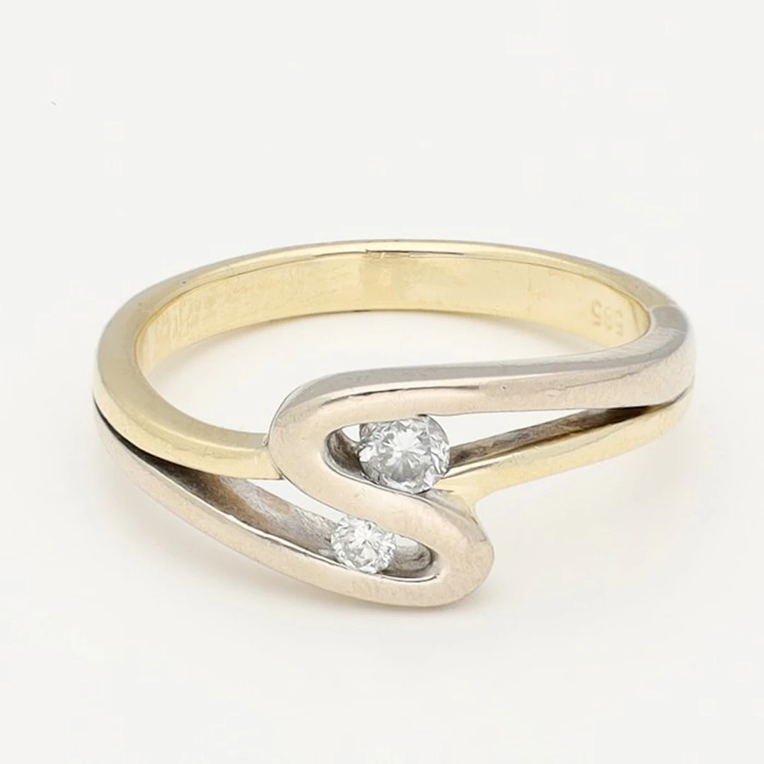 Ring - 14 kt. Yellow gold Diamond (Natural)