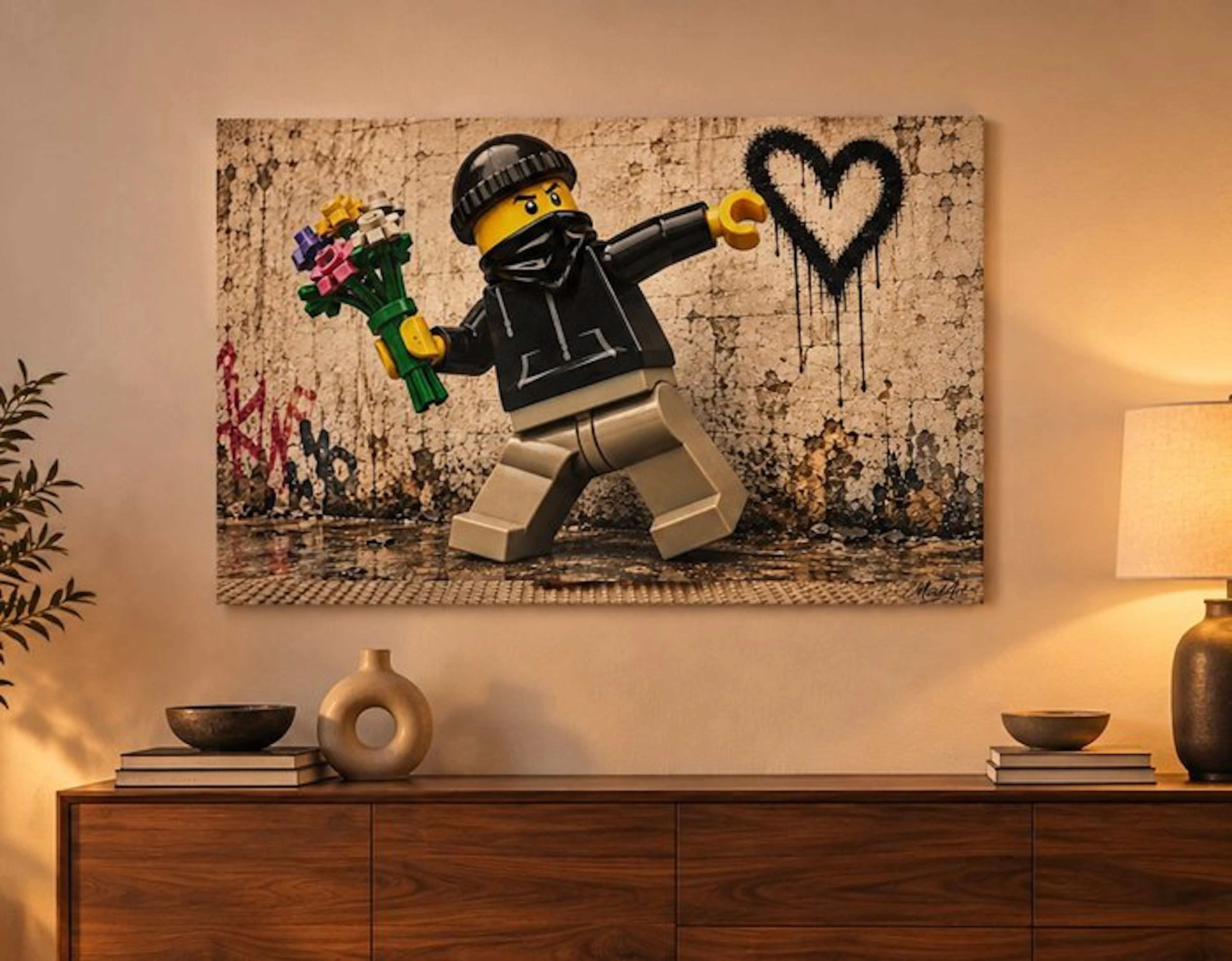 LEGO Merchandise - Art - “Flower Thrower – Brick Revolution” by MaskArt