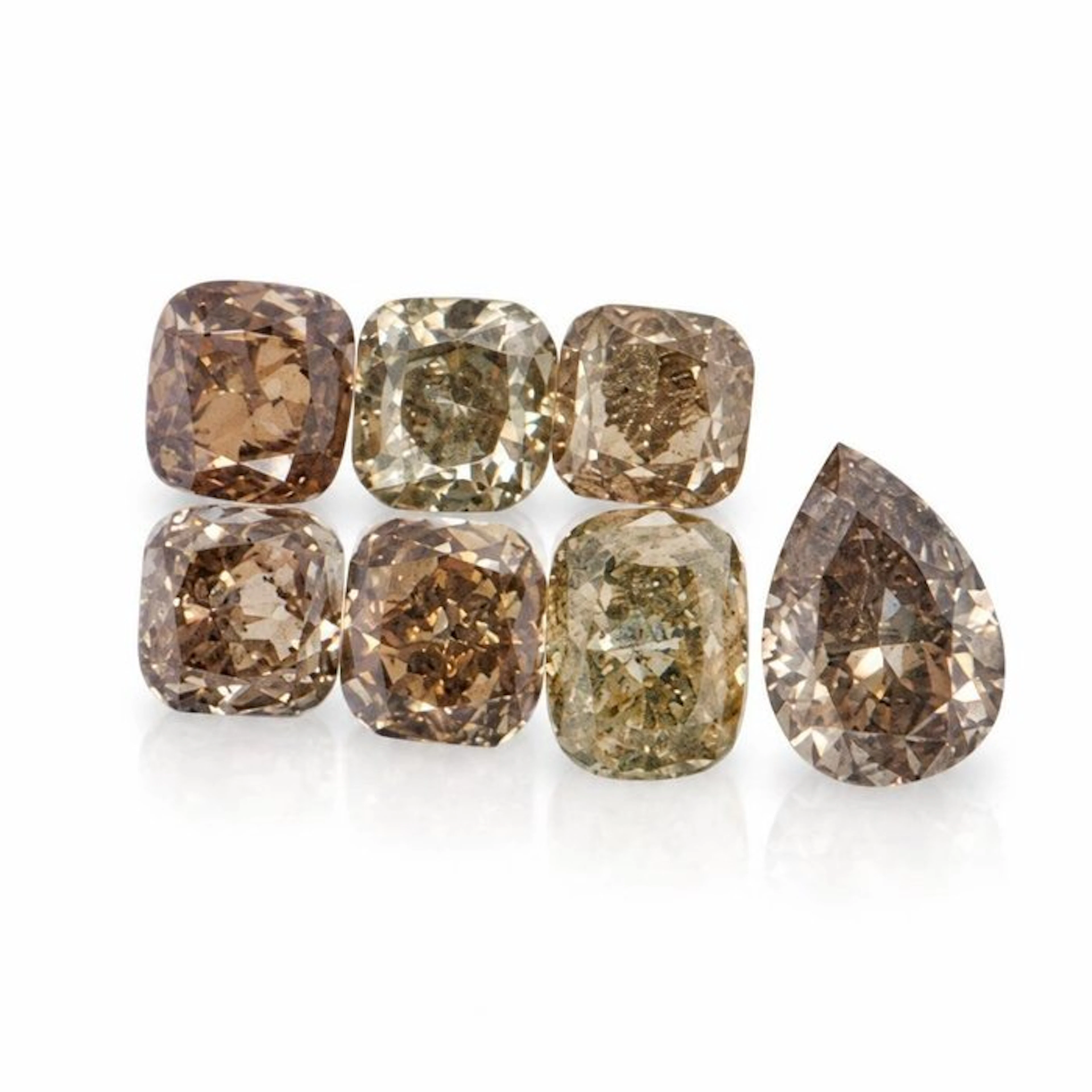 No reserve price - 7 pcs Diamond (Natural coloured) - 0.81 ct - Pear - Fancy