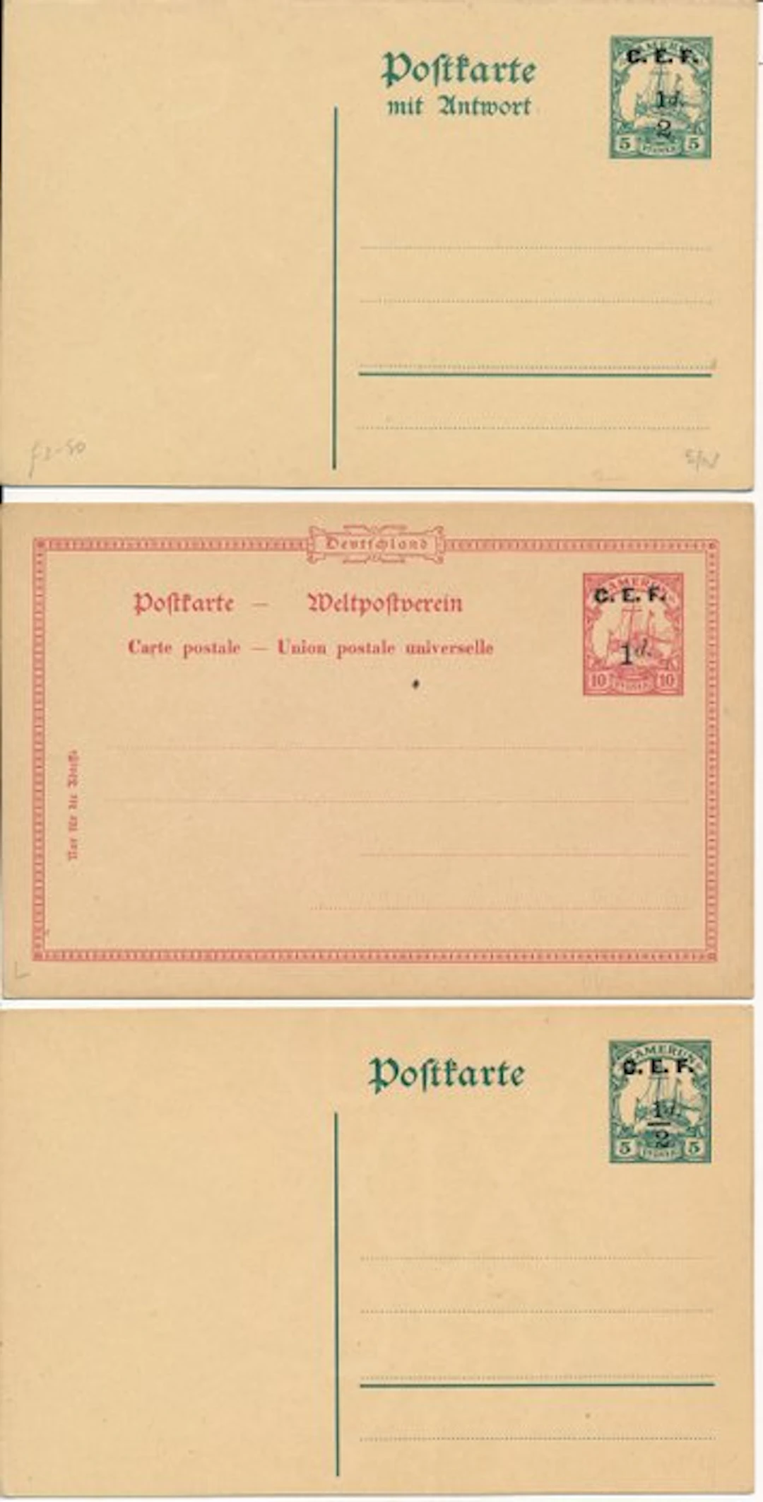 German Colonies - Cameroon 1915 - British occupation