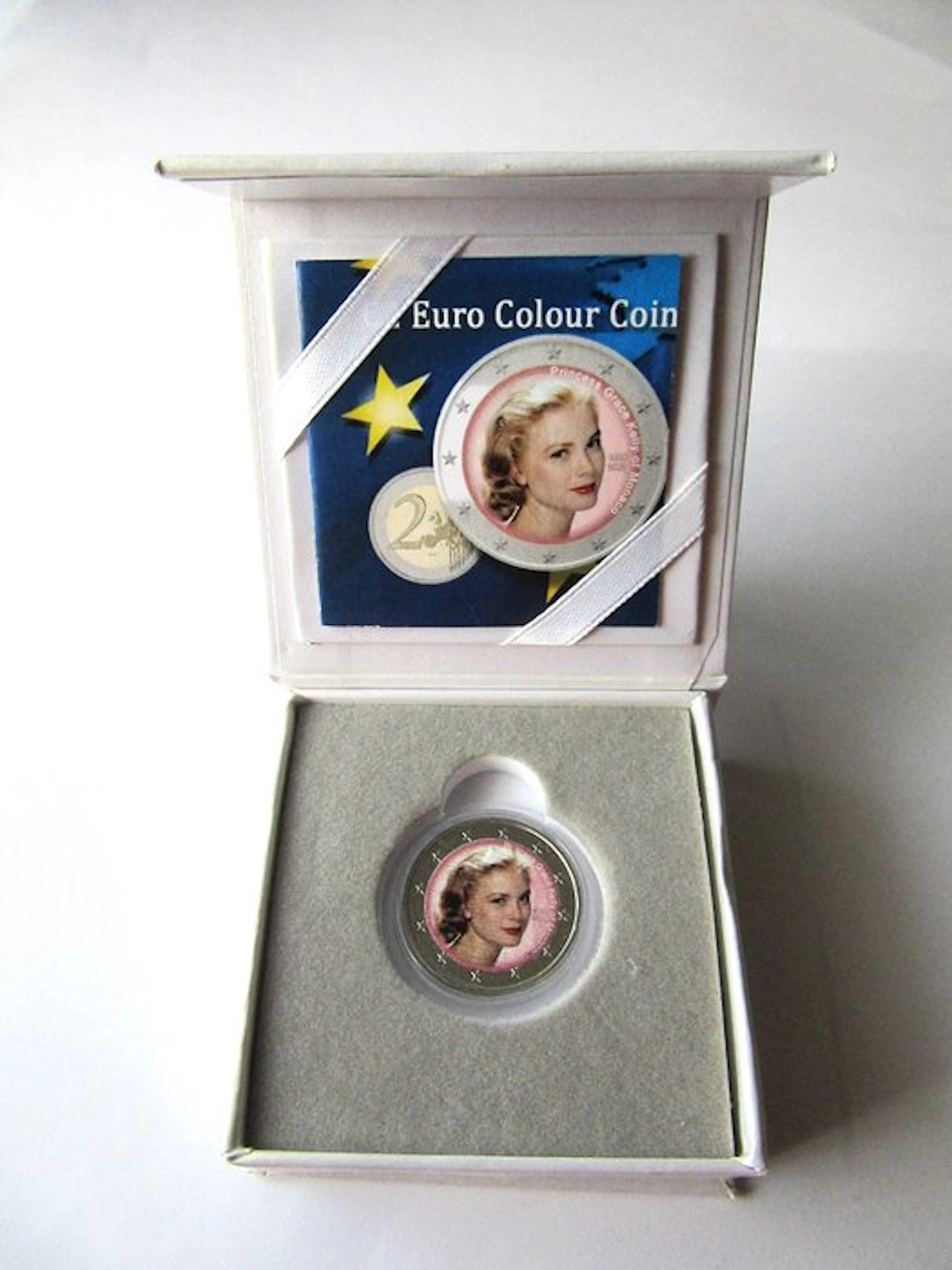Monaco. 2 Euro ND "Grace Kelly" (colored by a private...