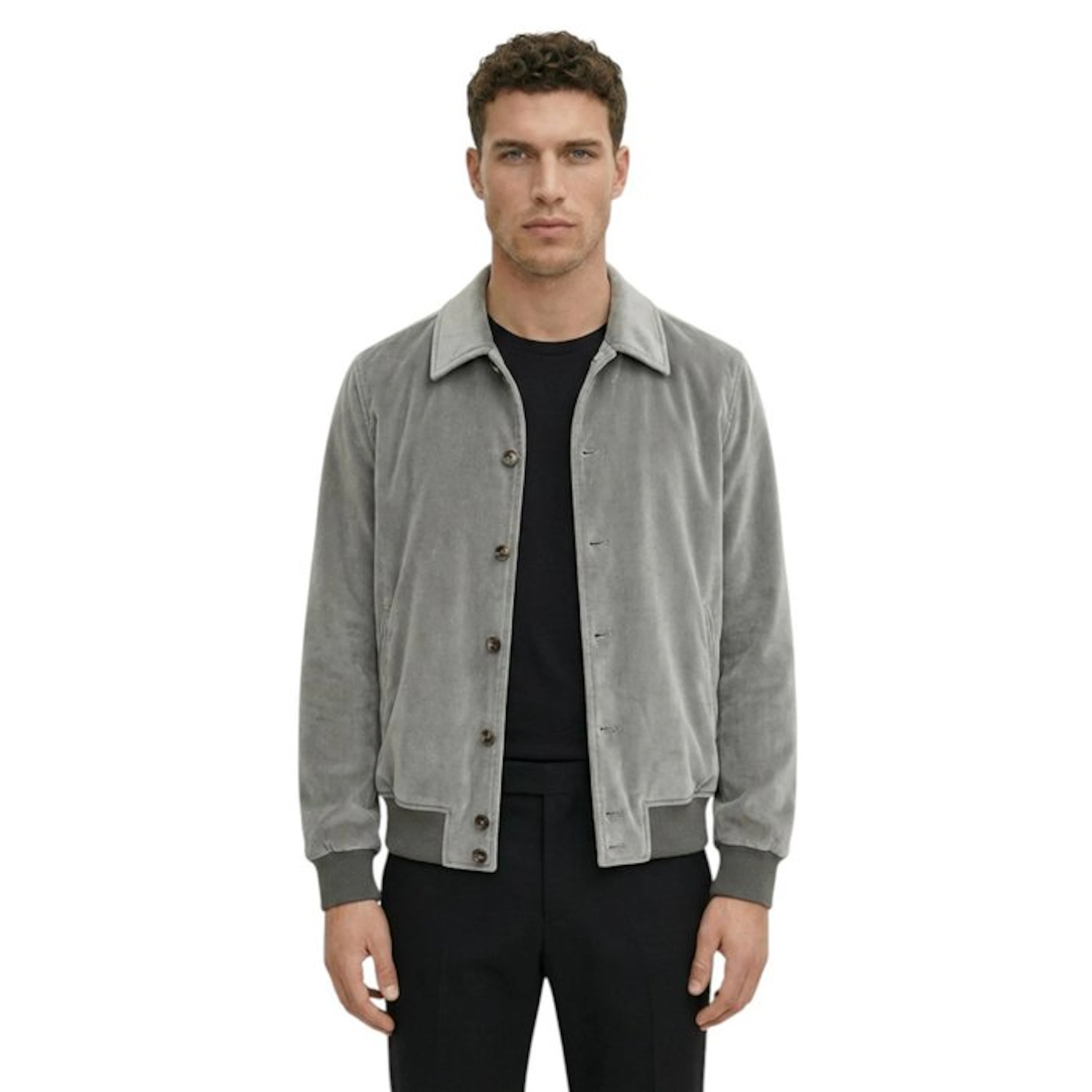 ISAIA NAPOLI - 48 IT - "College" Bomber Jacket Gray...