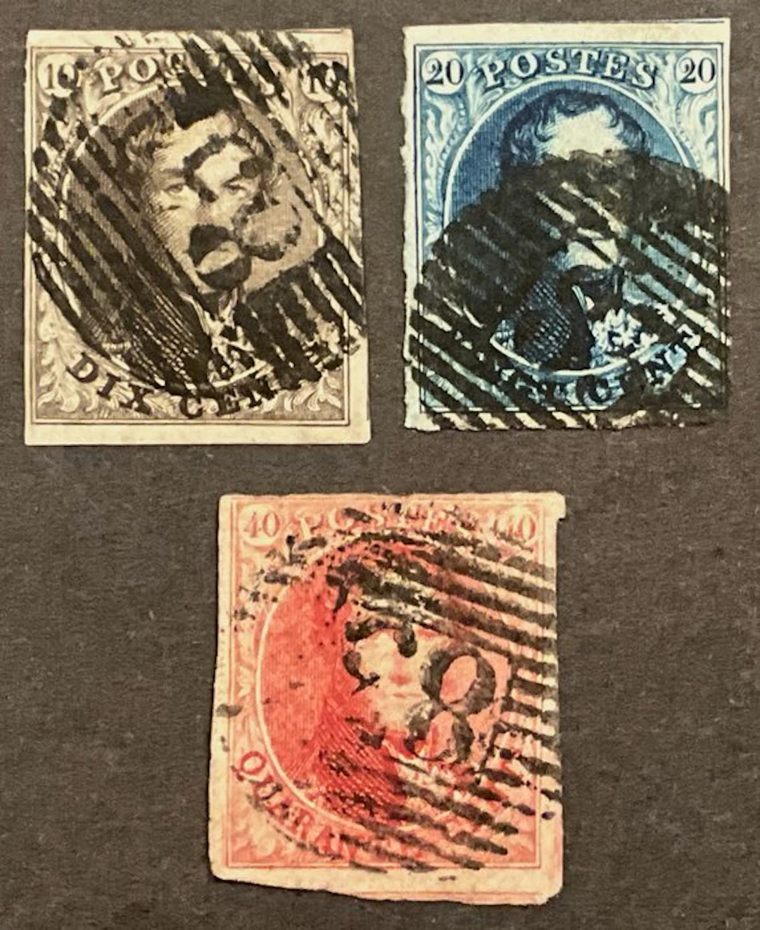 Belgium 1849/1850 - Leopold I - Medallion with watermark...