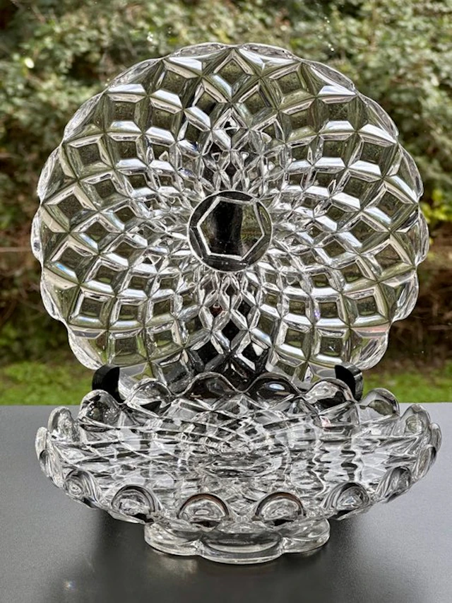 Baccarat - Pie dish (2) - Luxury Diamond model - Crystal - Rare