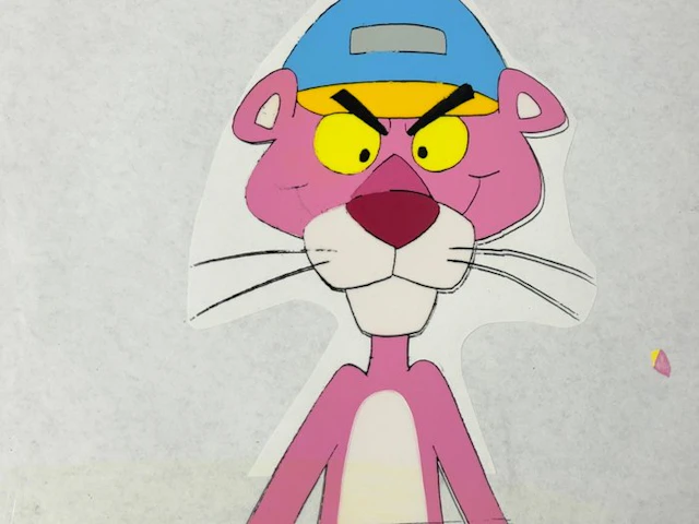 Friz Freleng - Original animation cel and drawing of Pink...