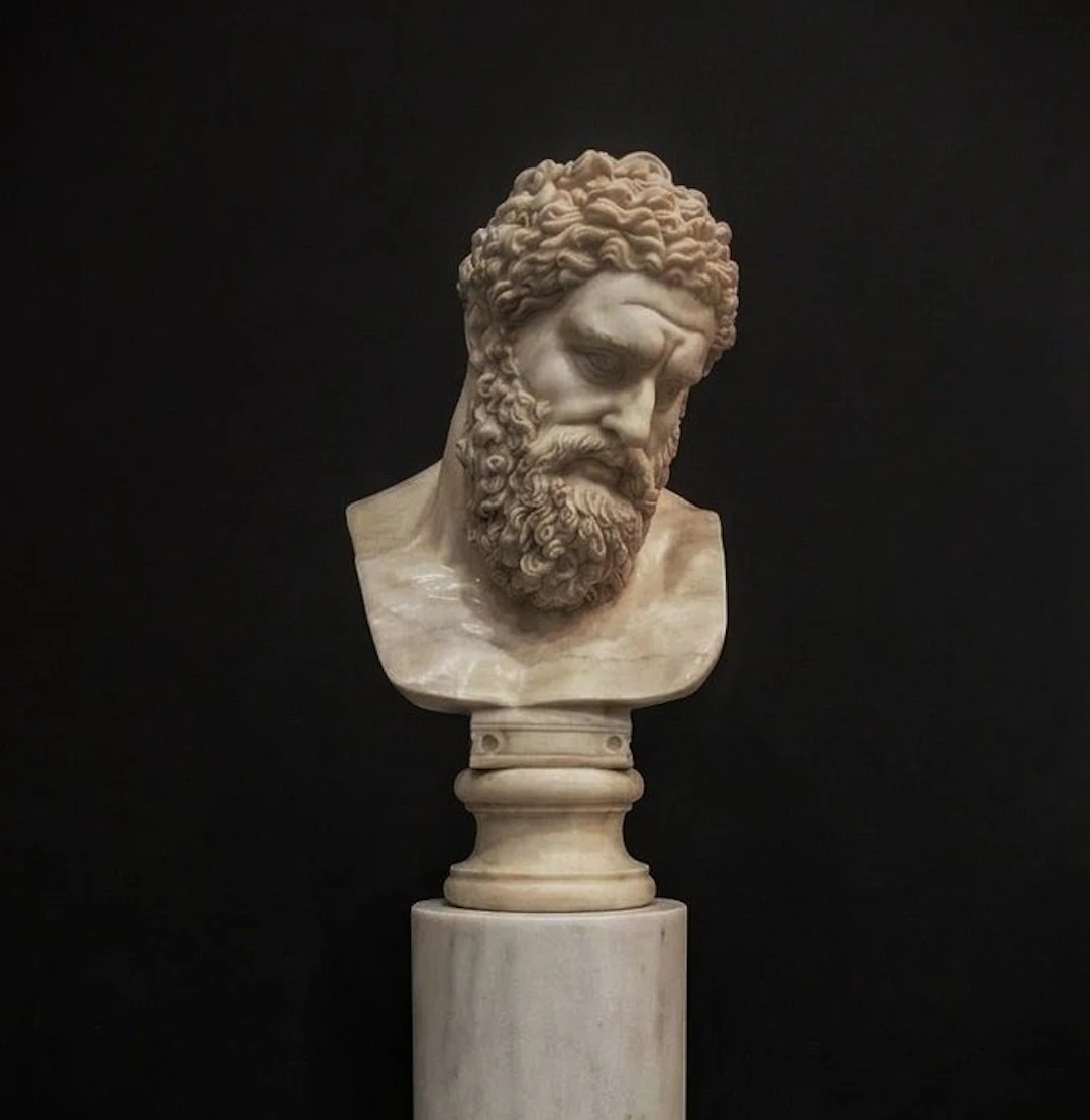 Sculpture, Testa di Ercole in marmo - 72 cm - Marble