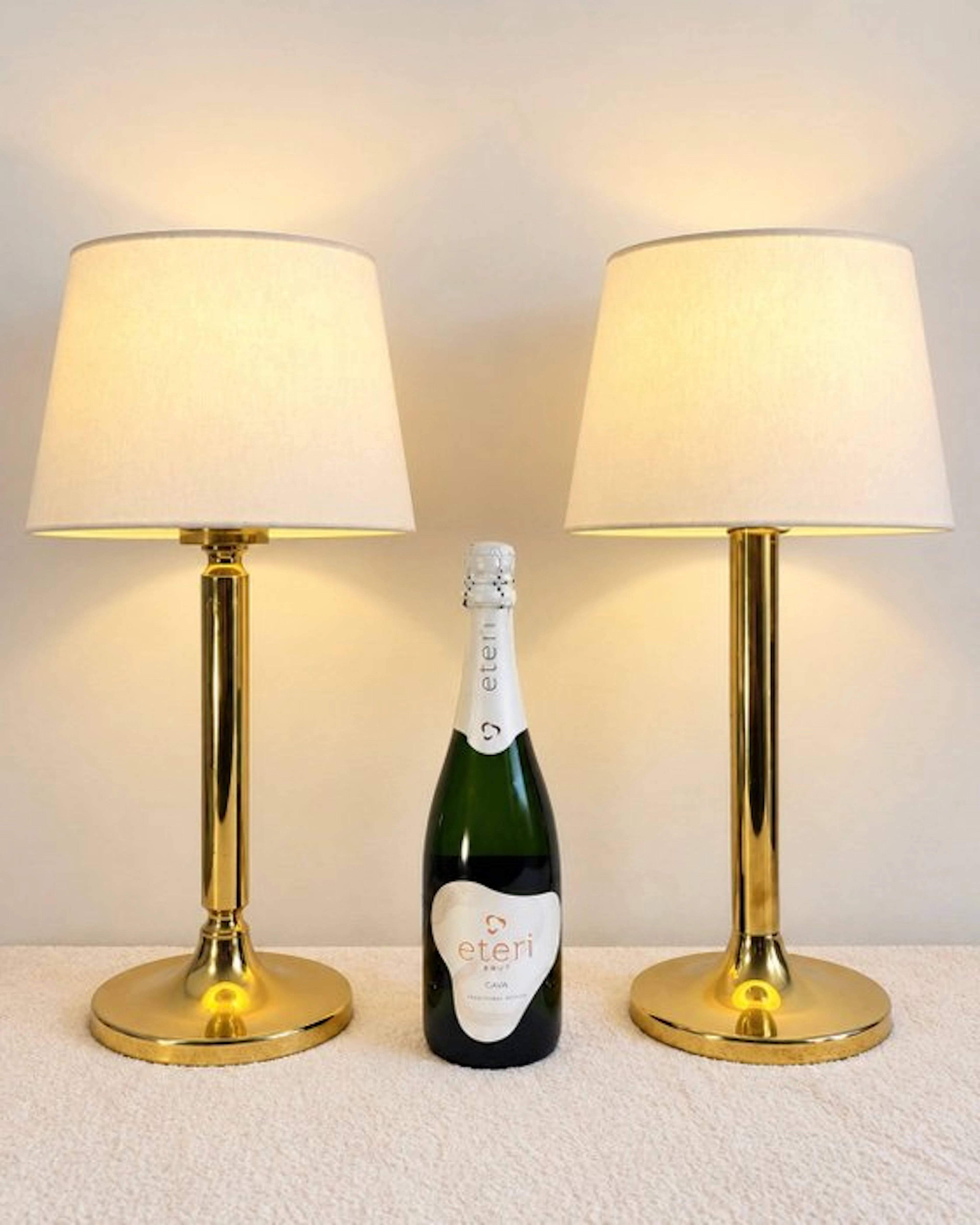 Table lamp (2) - Elegance - Brass, Steel, Textile - Set