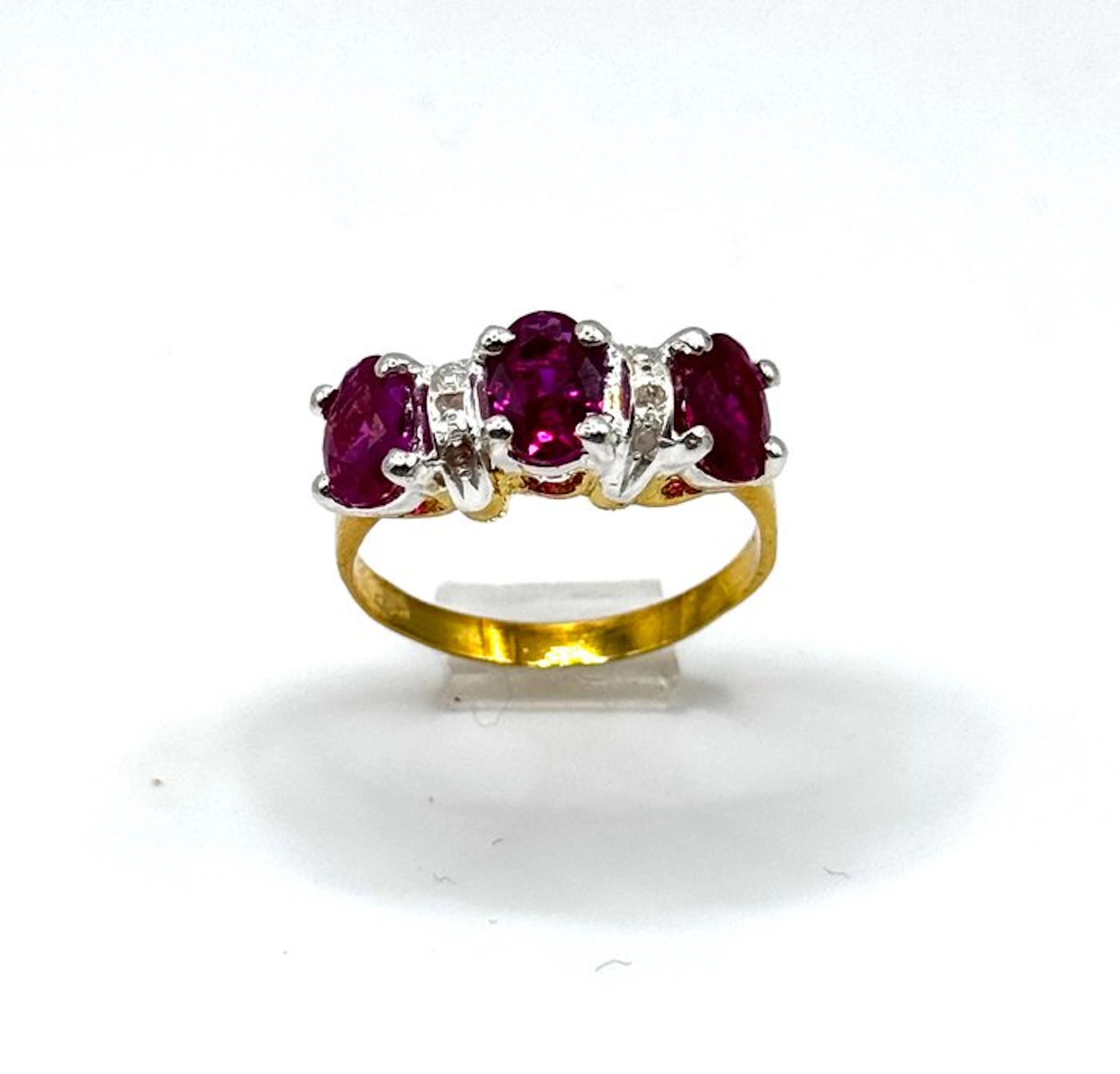 No reserve price - Eternity ring - 9 kt. Yellow gold, Silver Ruby - Diamond