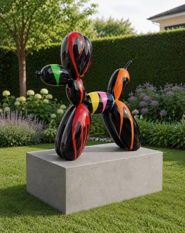 Statue, street Art balloon dog - 28 cm - polyresin
