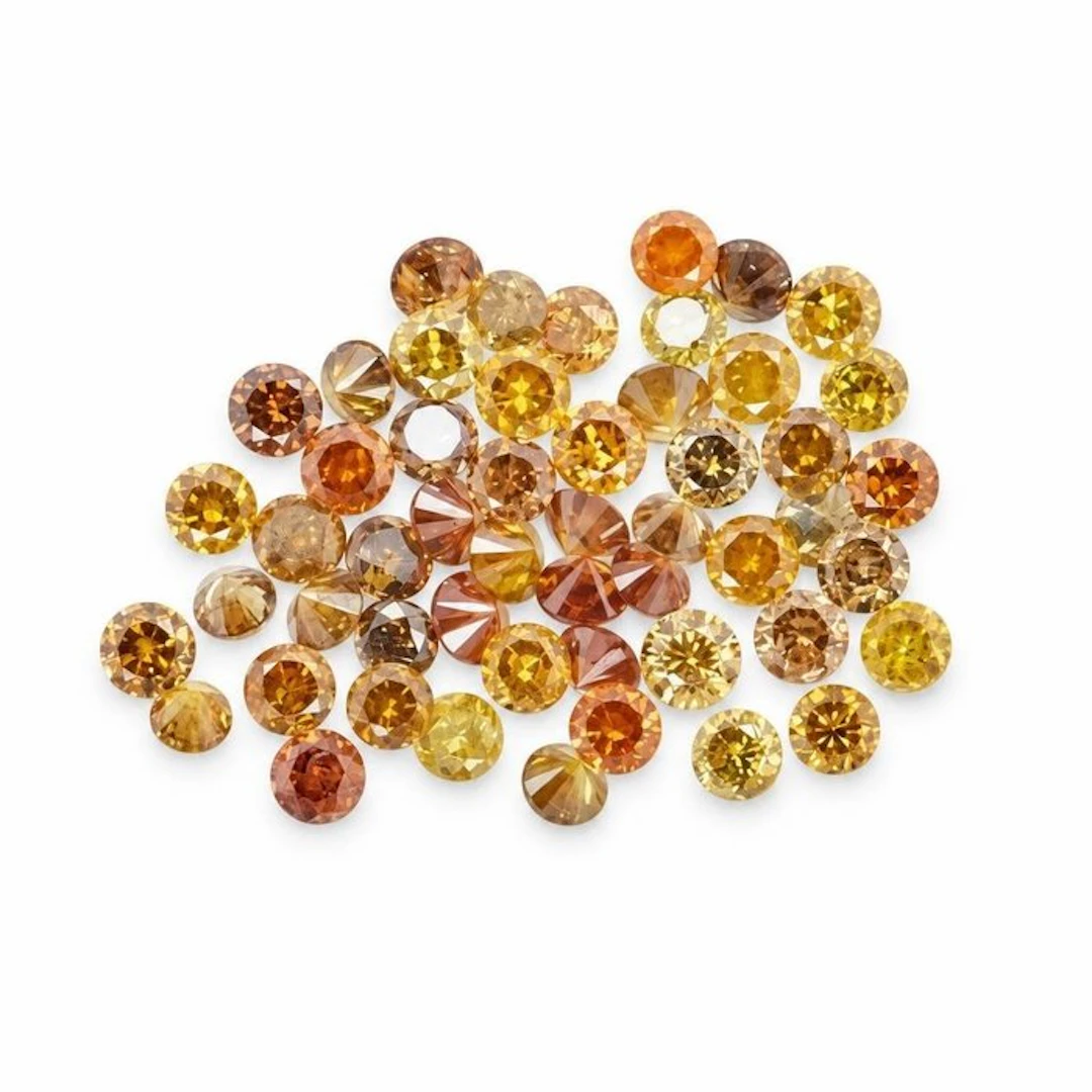 No reserve price - 52 pcs Diamond (Natural coloured) - 0.88 ct - Round - Fancy