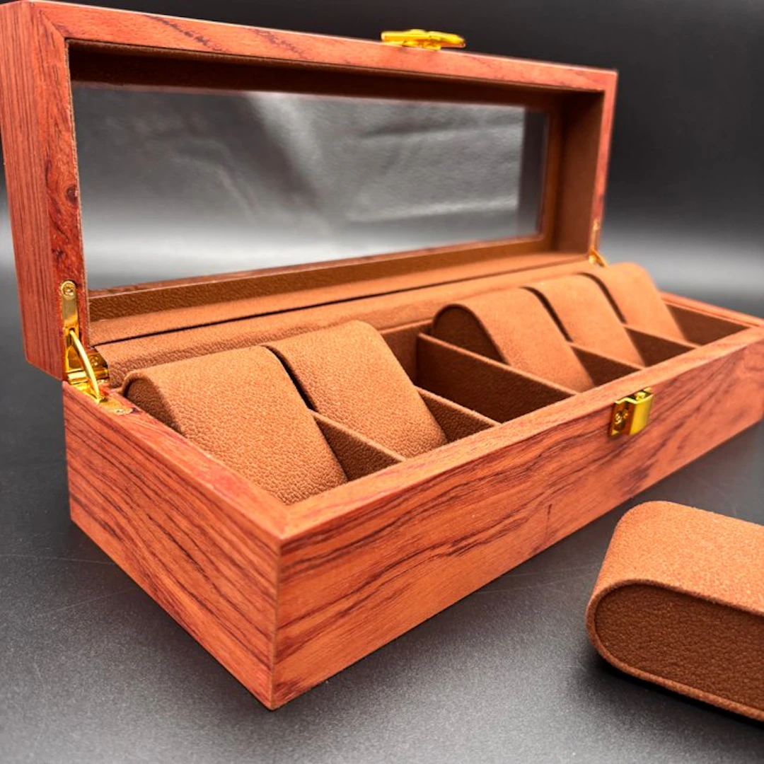 Box - (NO RESERVE PRICE) - Wood, Velvet - Luxury Watch Box (6pcs)