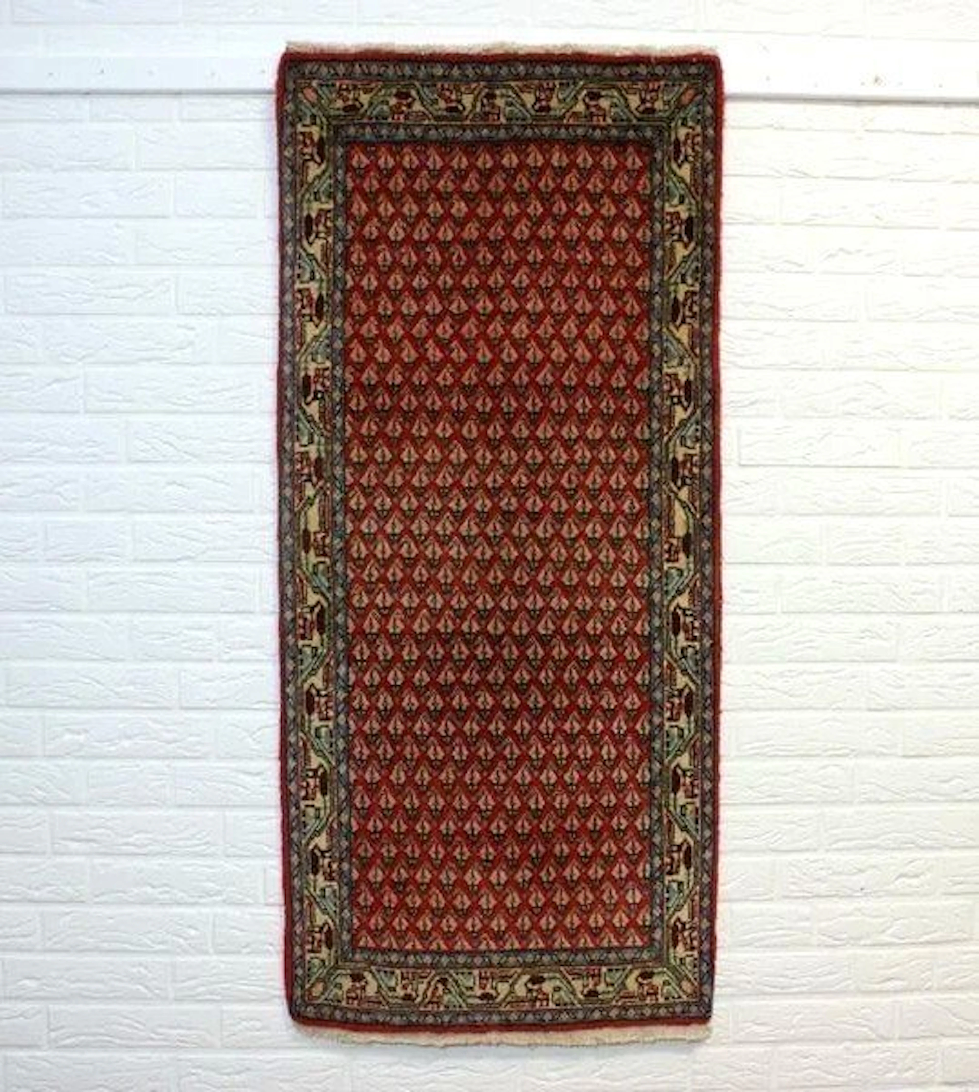 Hand-knotted Indian rug, Sarugh Mir, antique wool - Carpet - 122 cm - 62 cm