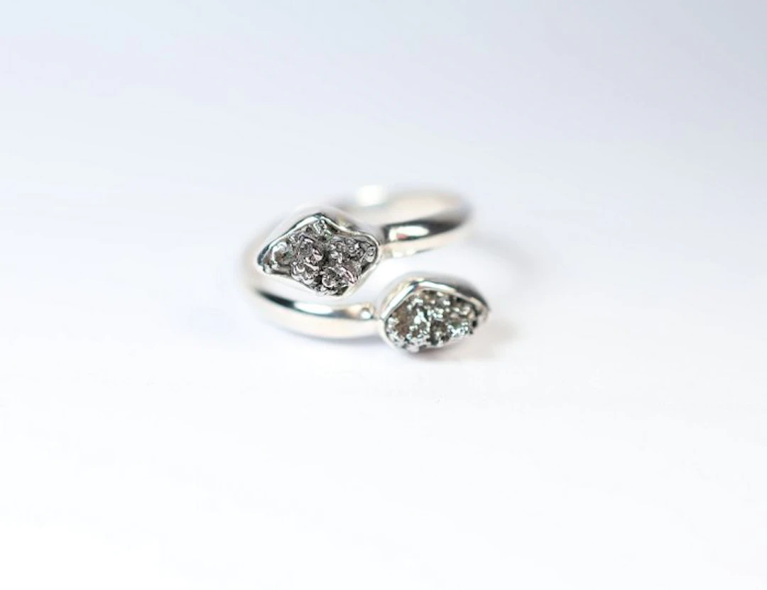 Meteorite Campo del Cielo ring / new 925. Sterling silver - 3.22 g - (1)