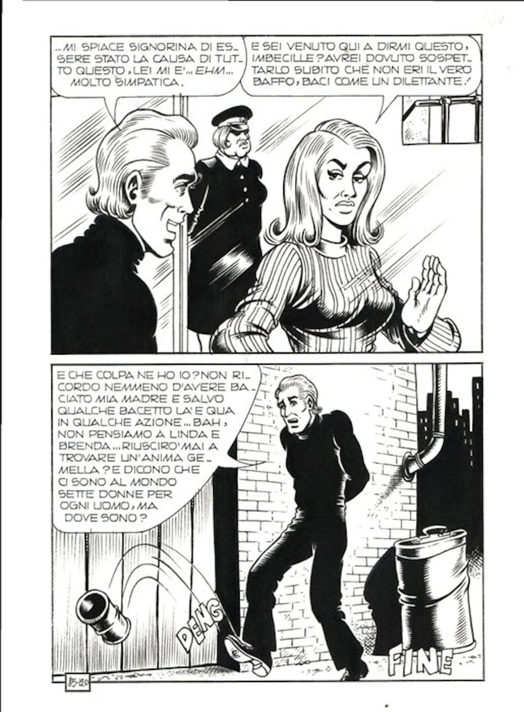 Piffarerio, Paolo - 2 Original page - Alan Ford #85 - "Alta finanza" - 1976