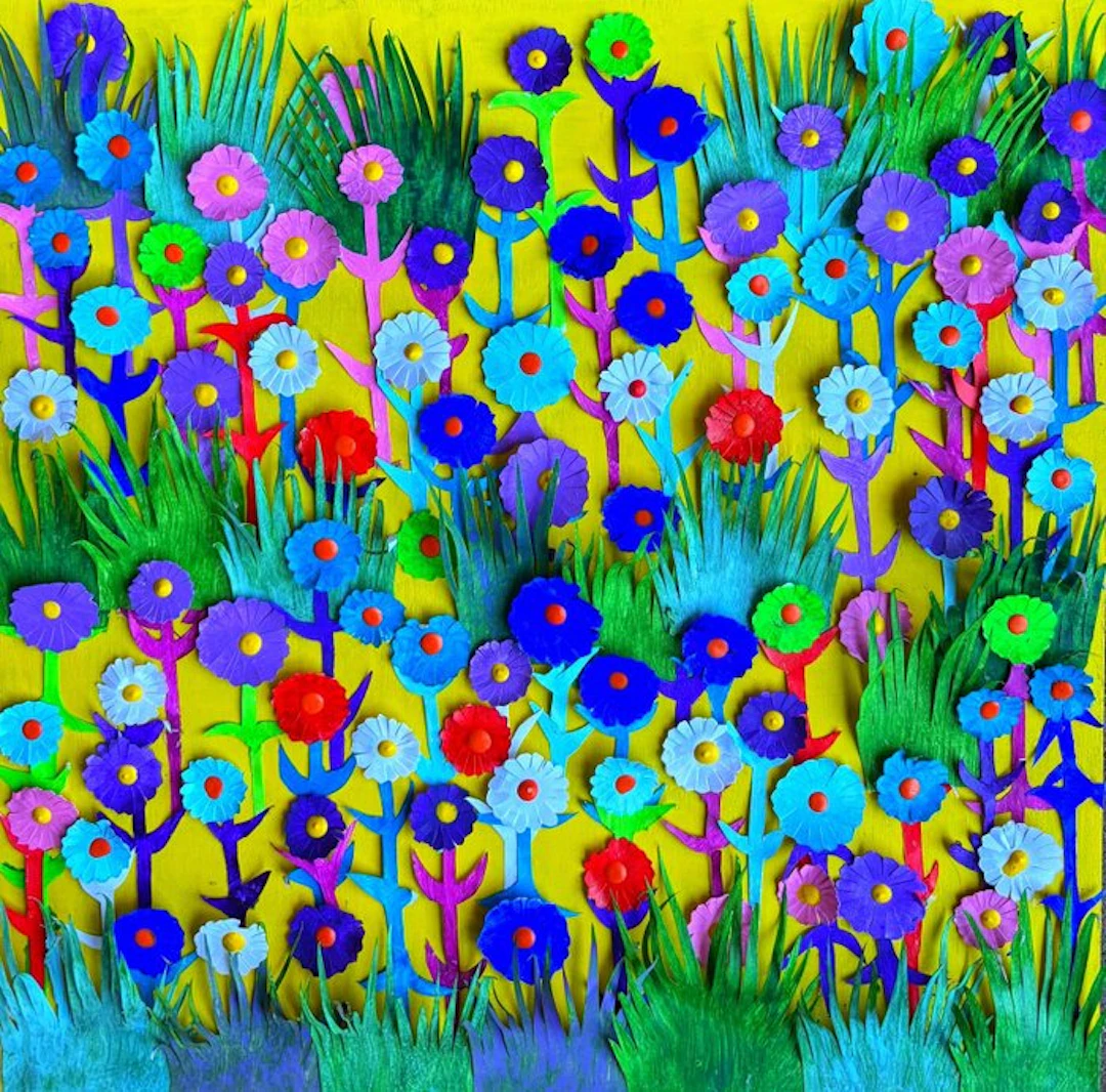 Mark Wright (1962) - Fiori di fondo giallo
