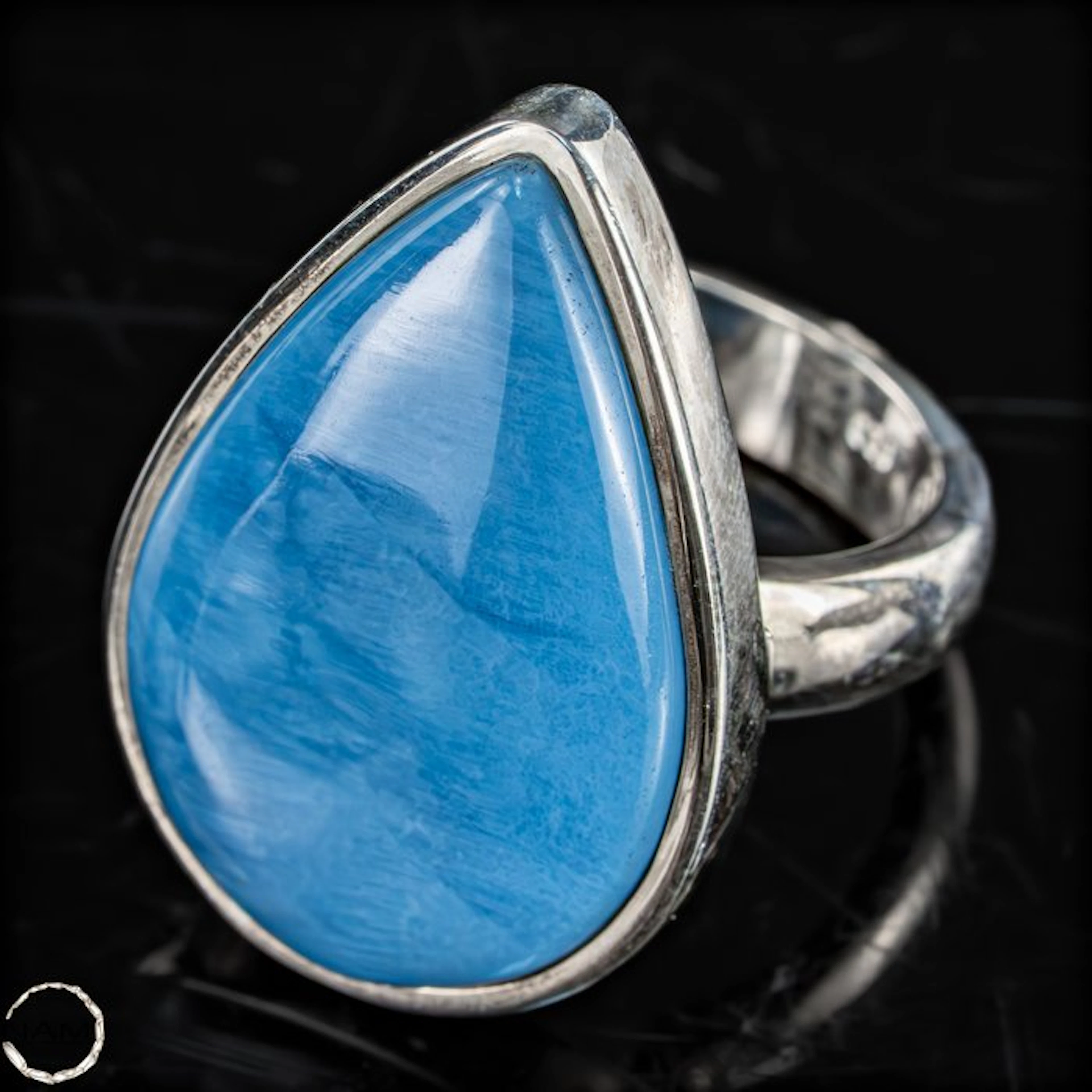 Exclusive dumortierite ring from Peru – Clear elegance in...