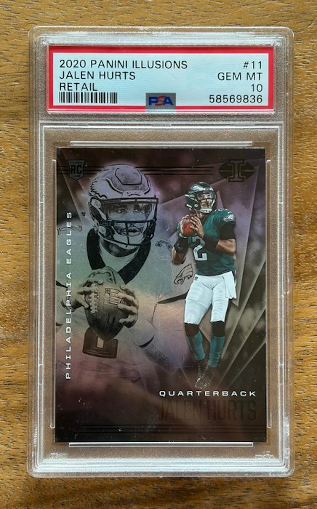 2020 Panini Panini Illusions Jalen Hurts 11 Graded card...