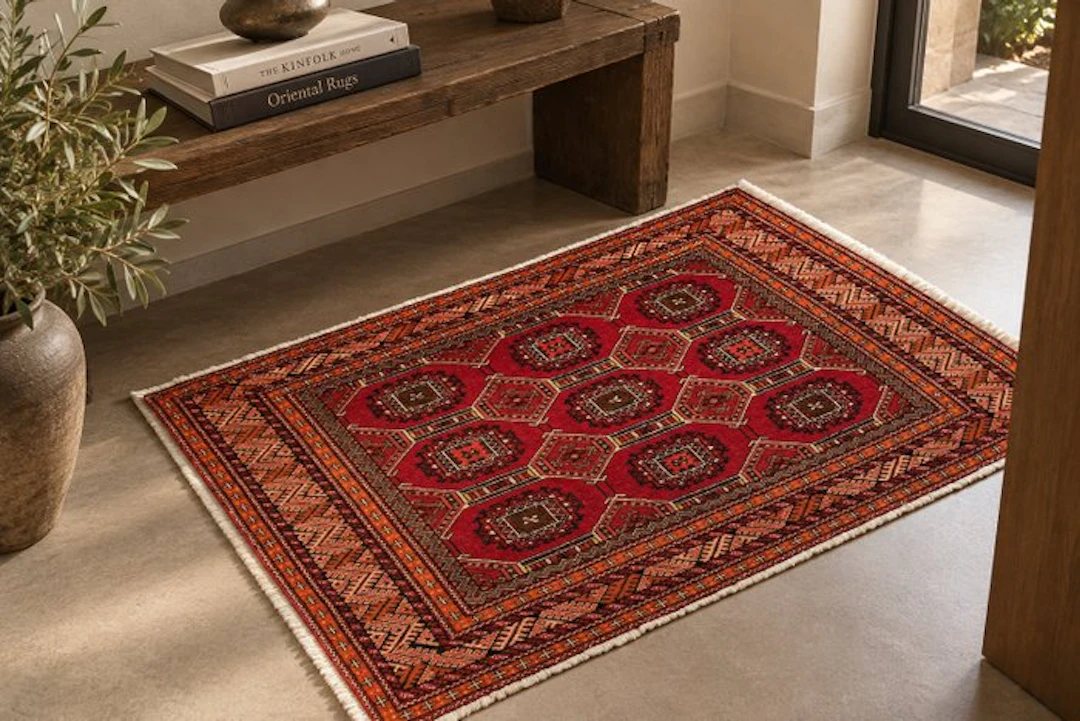 Turkmen Bukhara rug – hand-knotted – Gul motifs - Rug - 120 cm - 80 cm