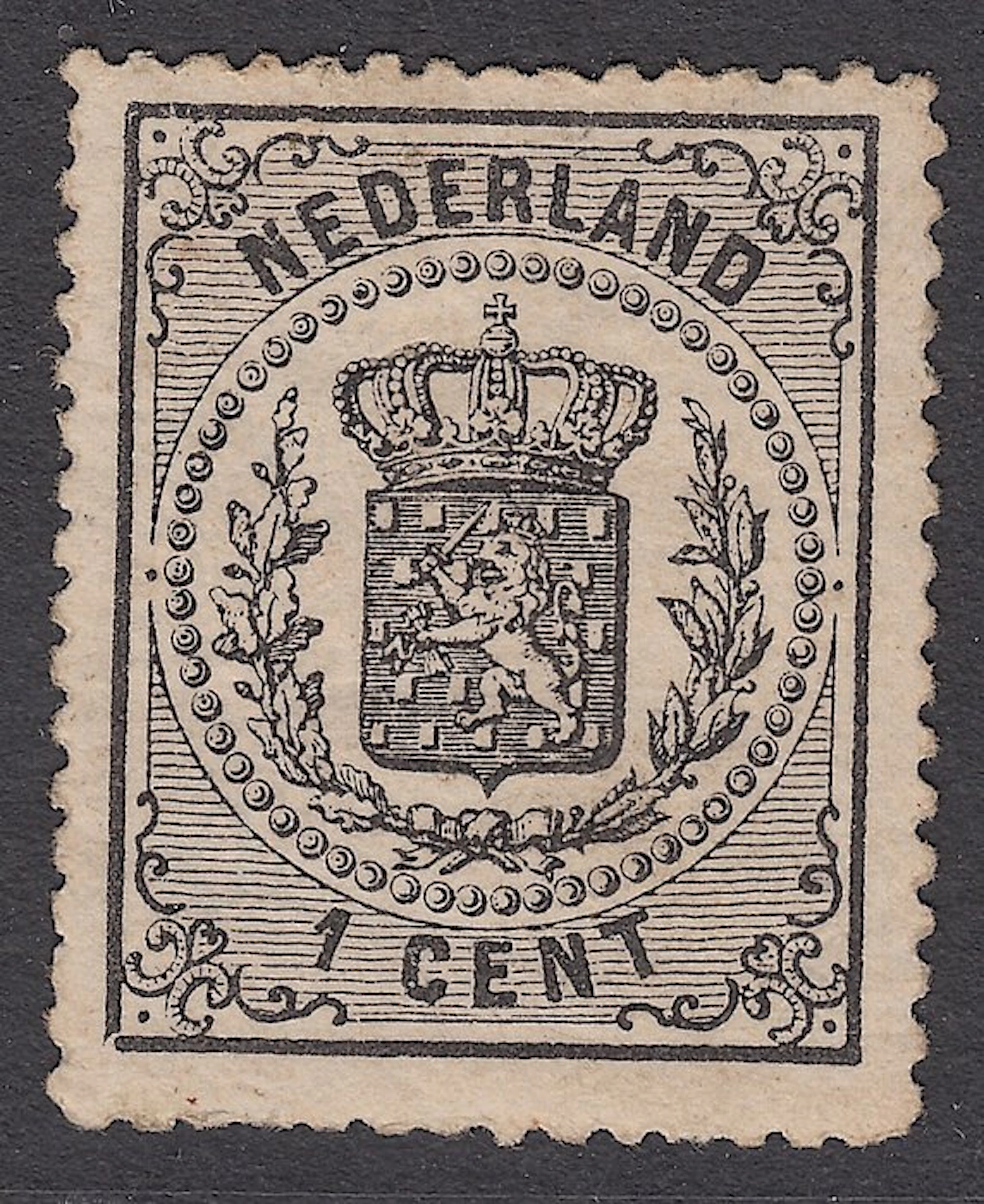 Netherlands 1869 - National coat of arms, with plate error - NVPH 14