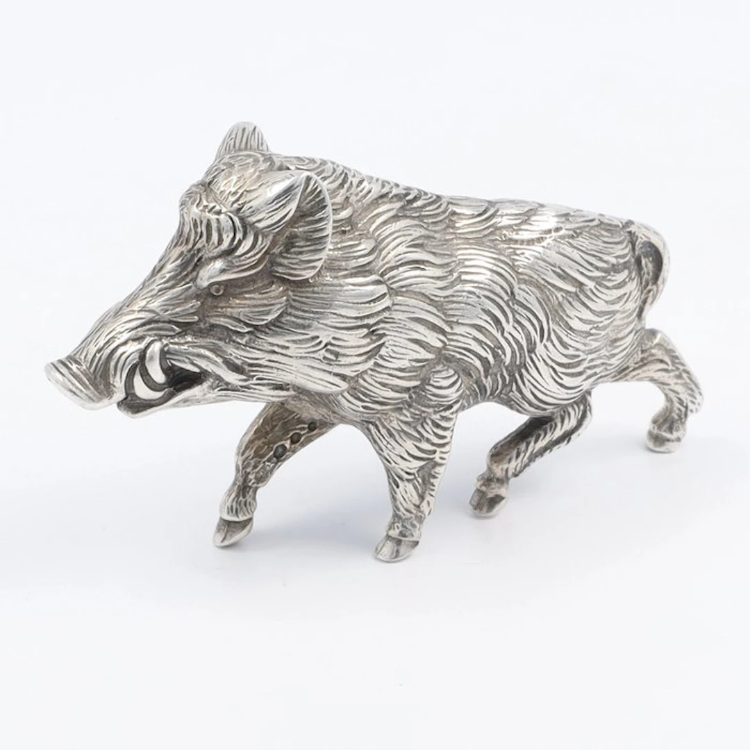 J. Gelderblom - Wild Zwijn - Figurine - .835 silver