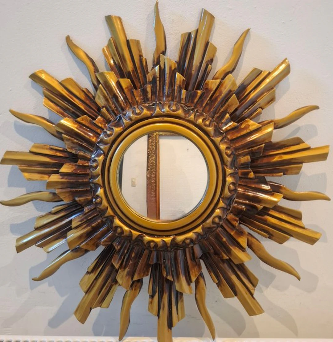 Wall mirror - Resin - Sunburst mirror with two levels