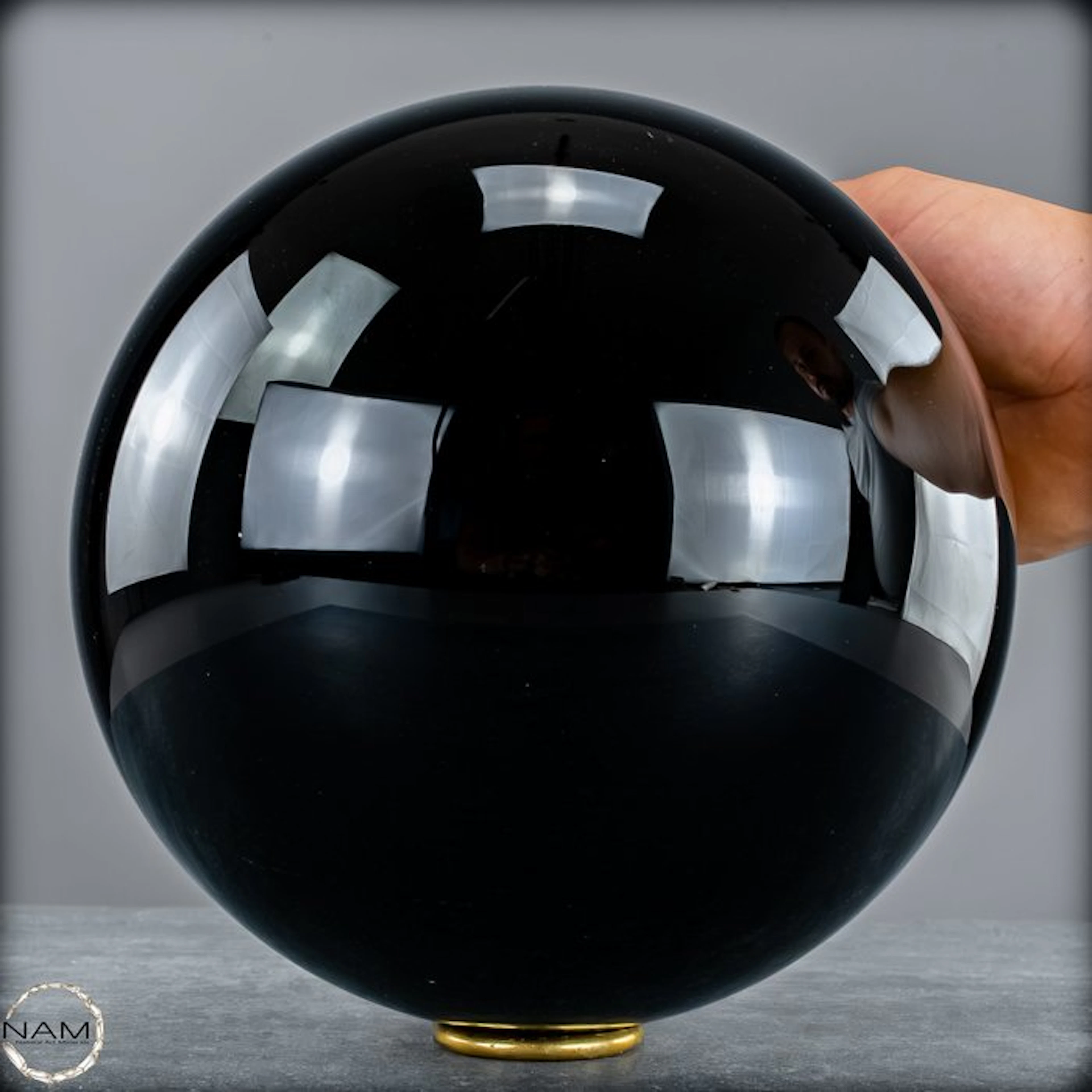 Natural Top Quality Sparkling Black Obsidian Sphere- 8170.22 g