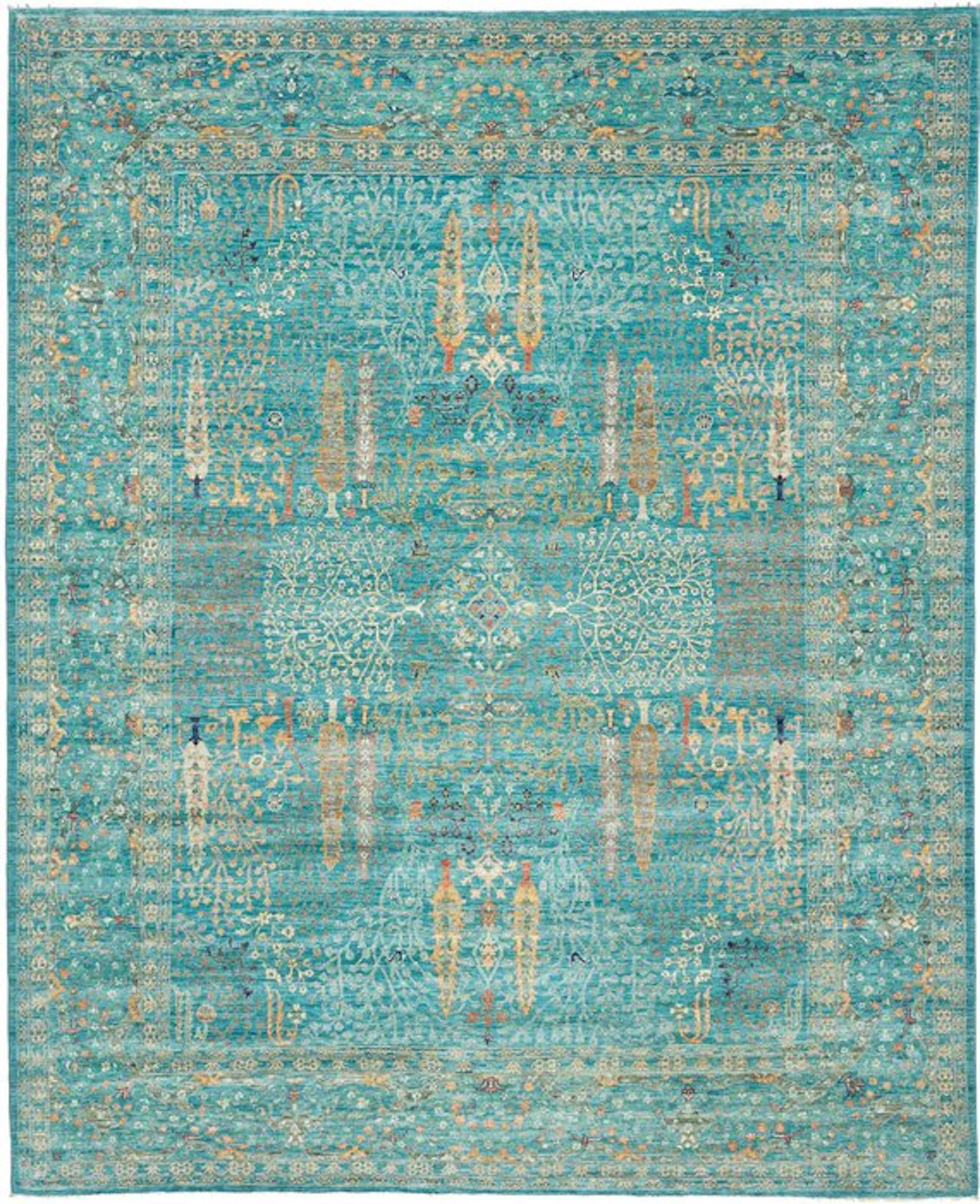 Old - Design Rug - Super Fine - Rug - 302 cm - 247 cm - New-unused - Handmade