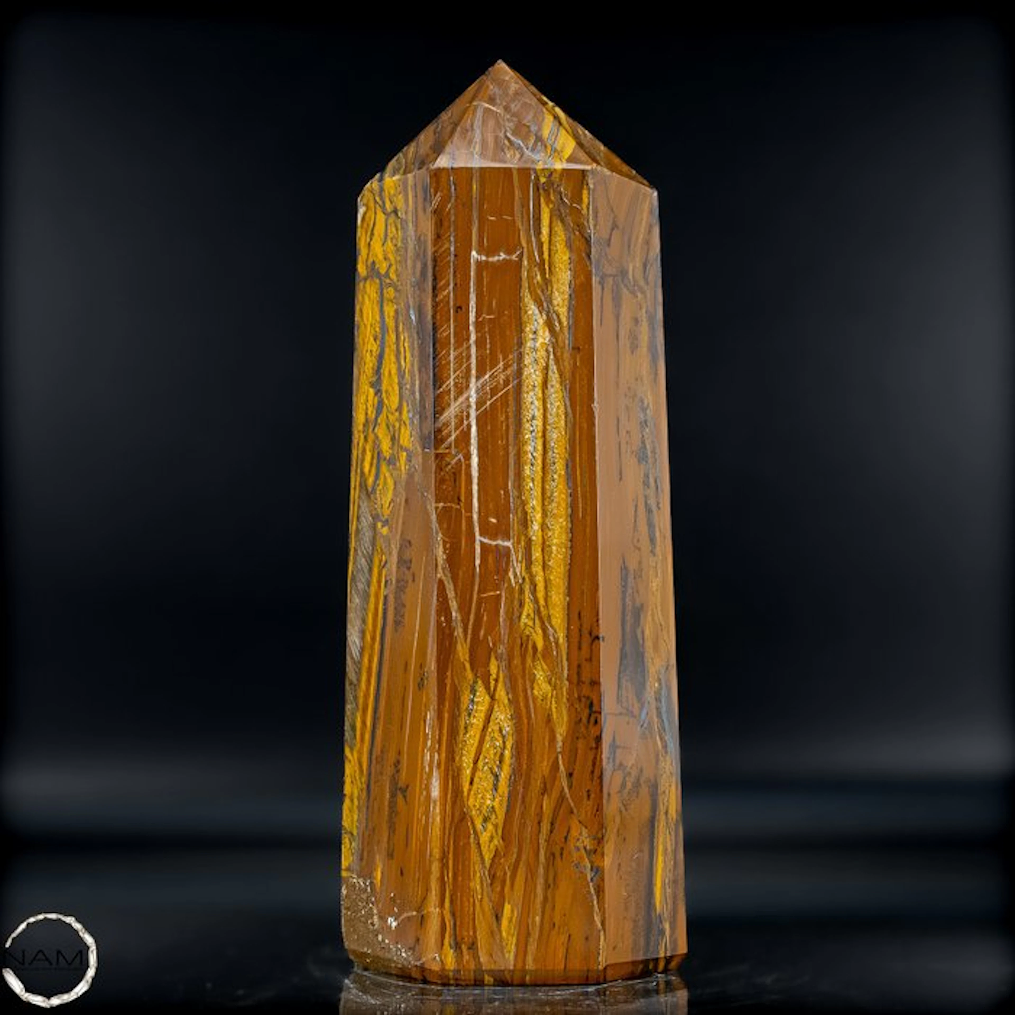 Powerful tiger's eye obelisk – Natural elegance from China- 1321.37 g