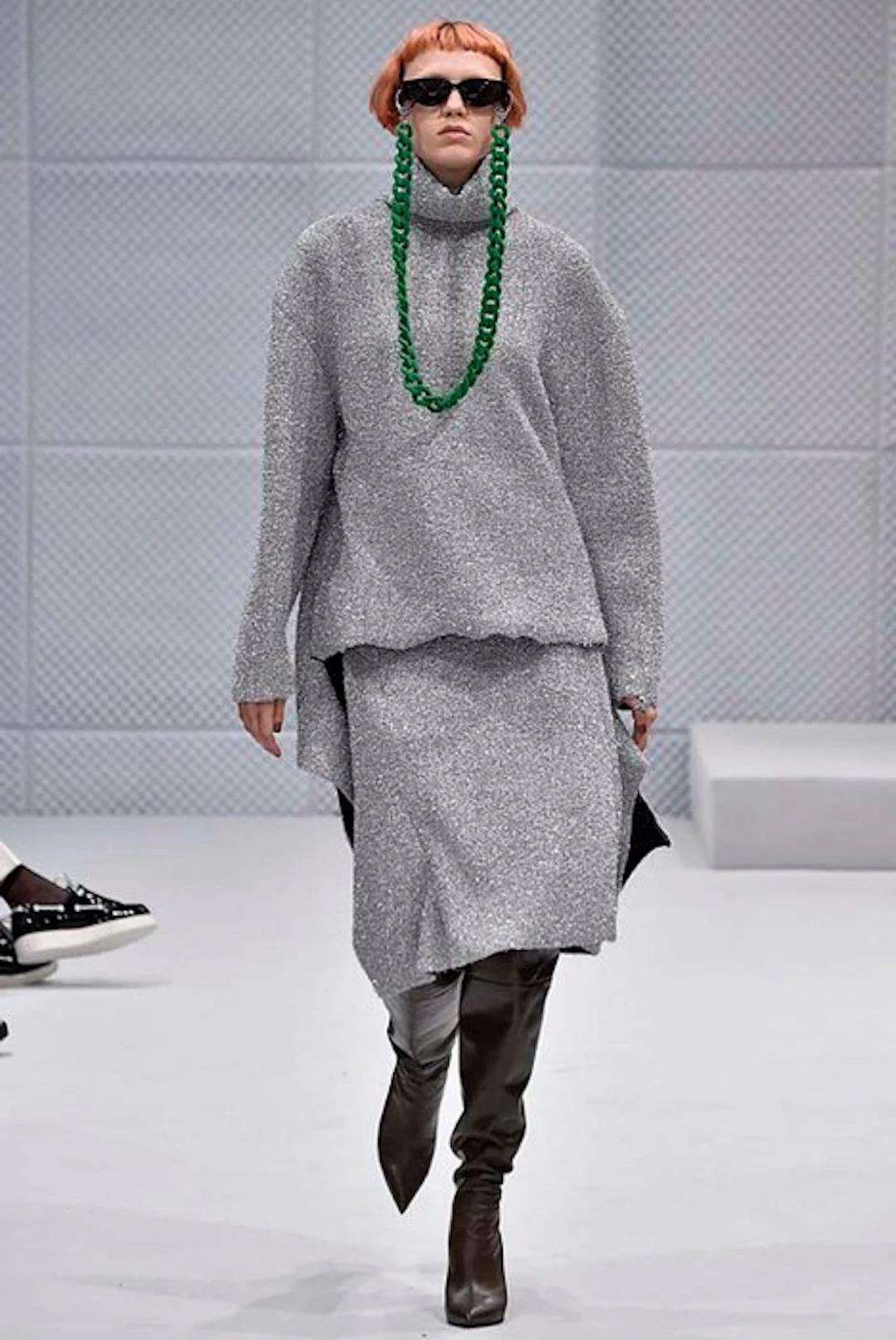 BALENCIAGA - Metallic Deconstructed Sweater - Jumper