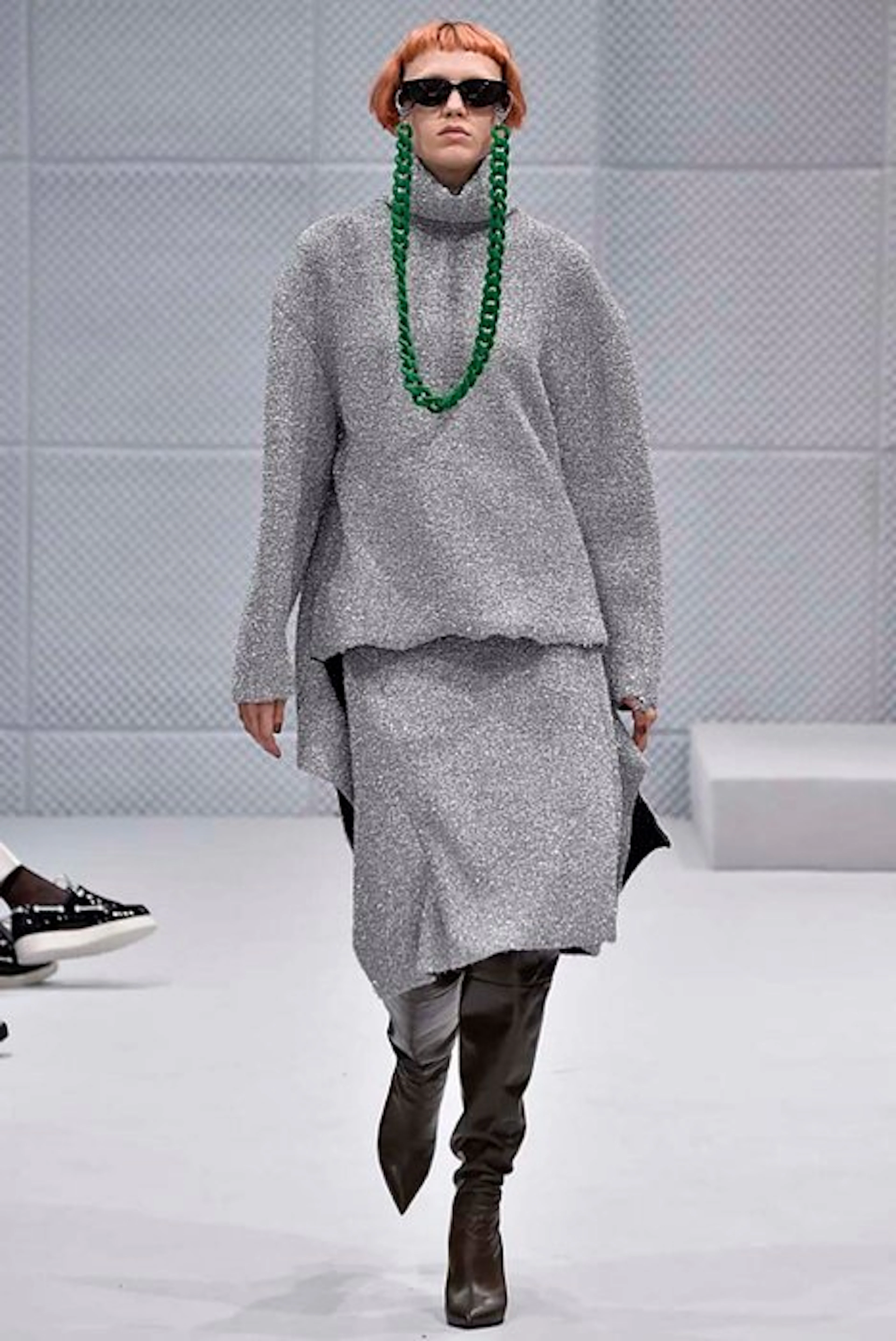 BALENCIAGA - Metallic Deconstructed Sweater - Jumper