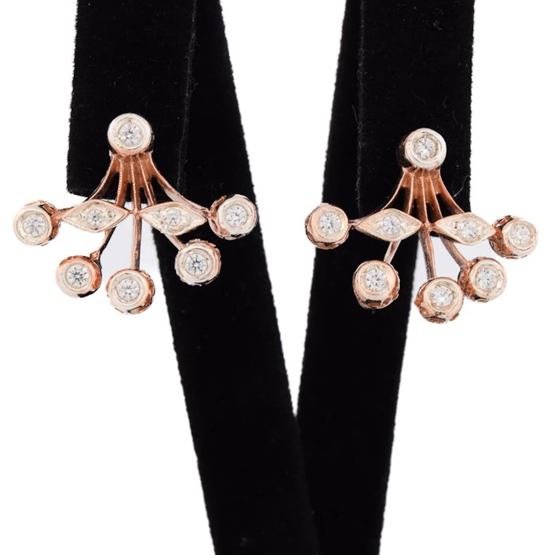No reserve price - Earrings - 9 kt. Rose gold - 0.50ct. tw. Diamond (Natural)