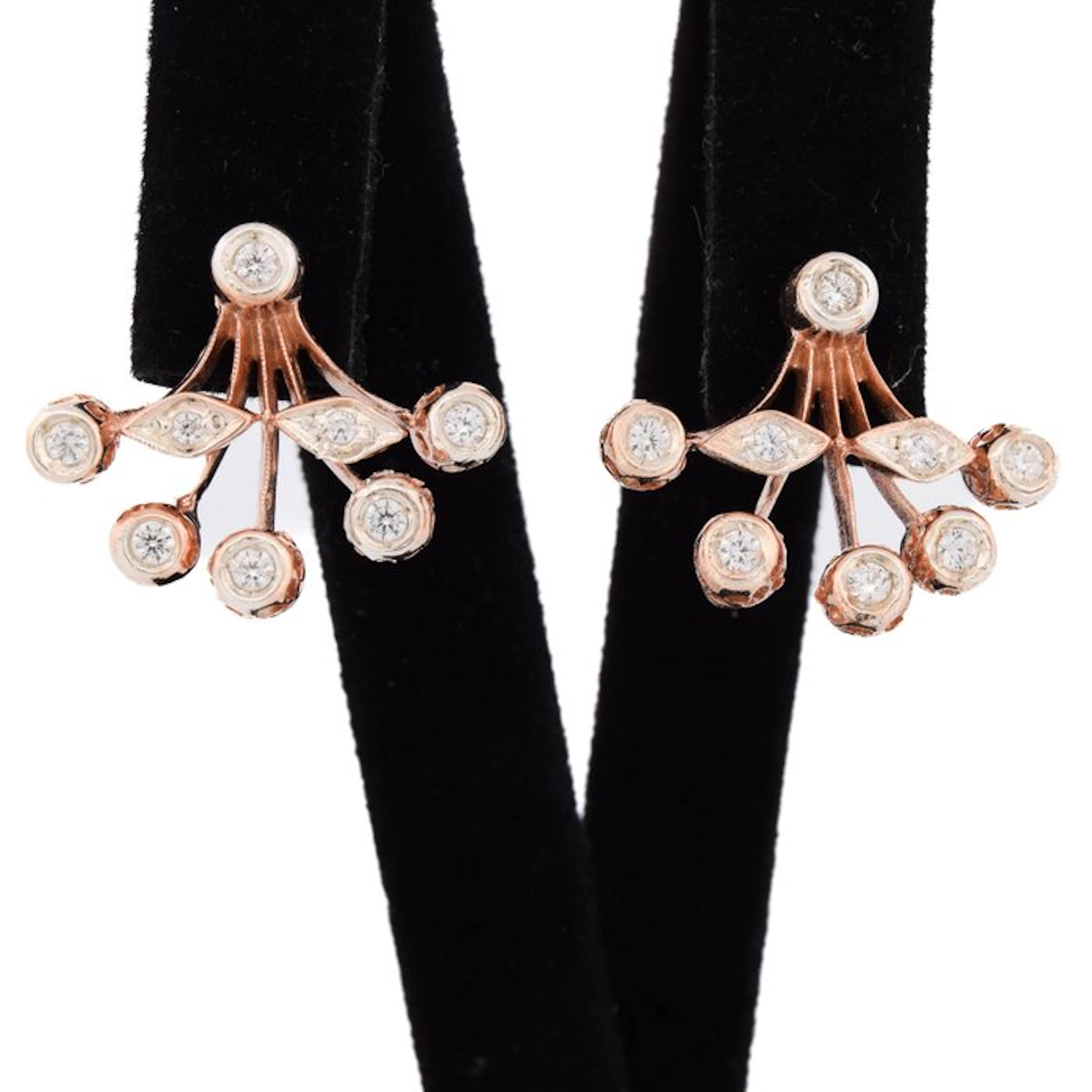 No reserve price - Earrings - 9 kt. Rose gold - 0.50ct. tw. Diamond (Natural)