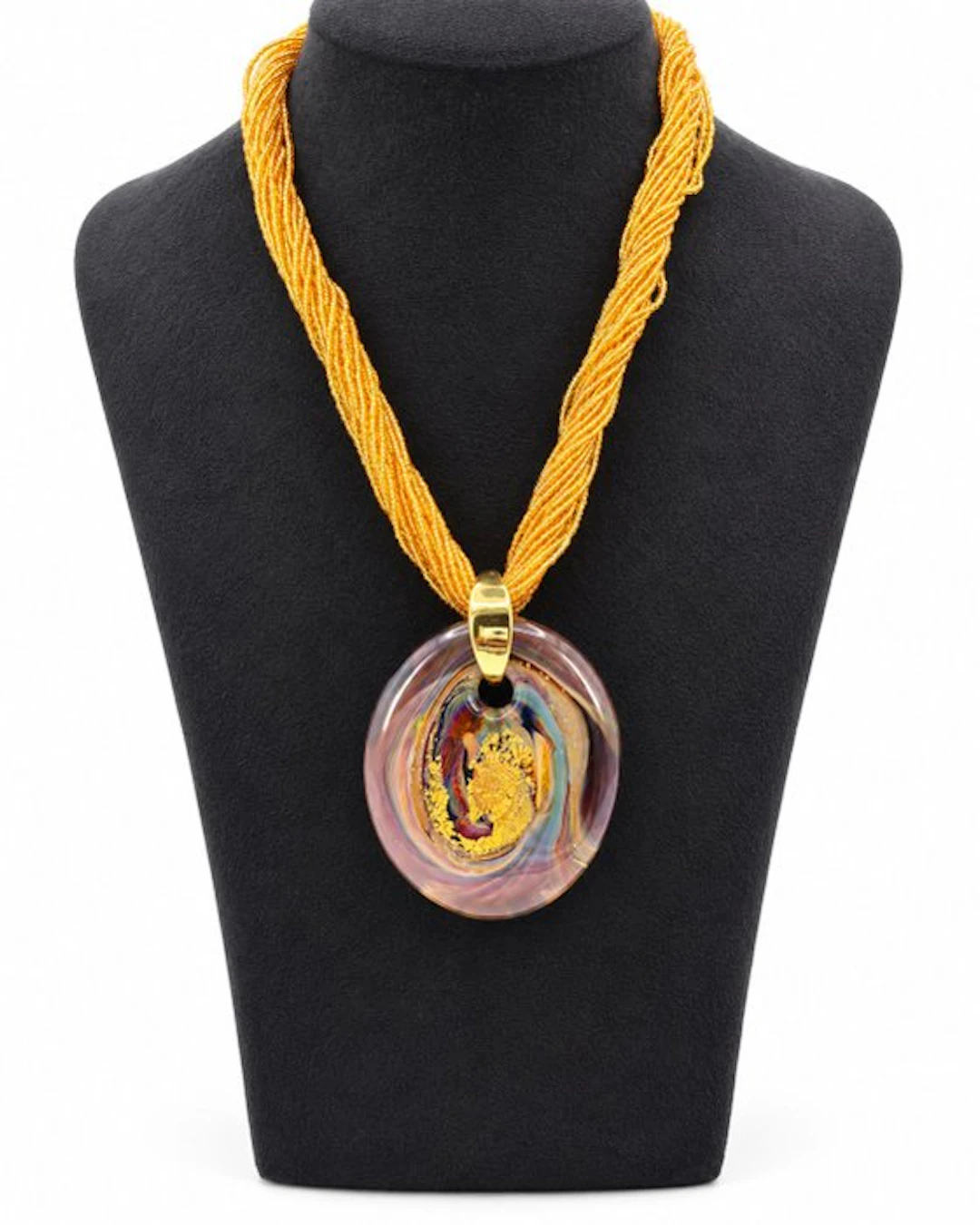 Murano glass - Necklace - 24K gold leaf necklace
