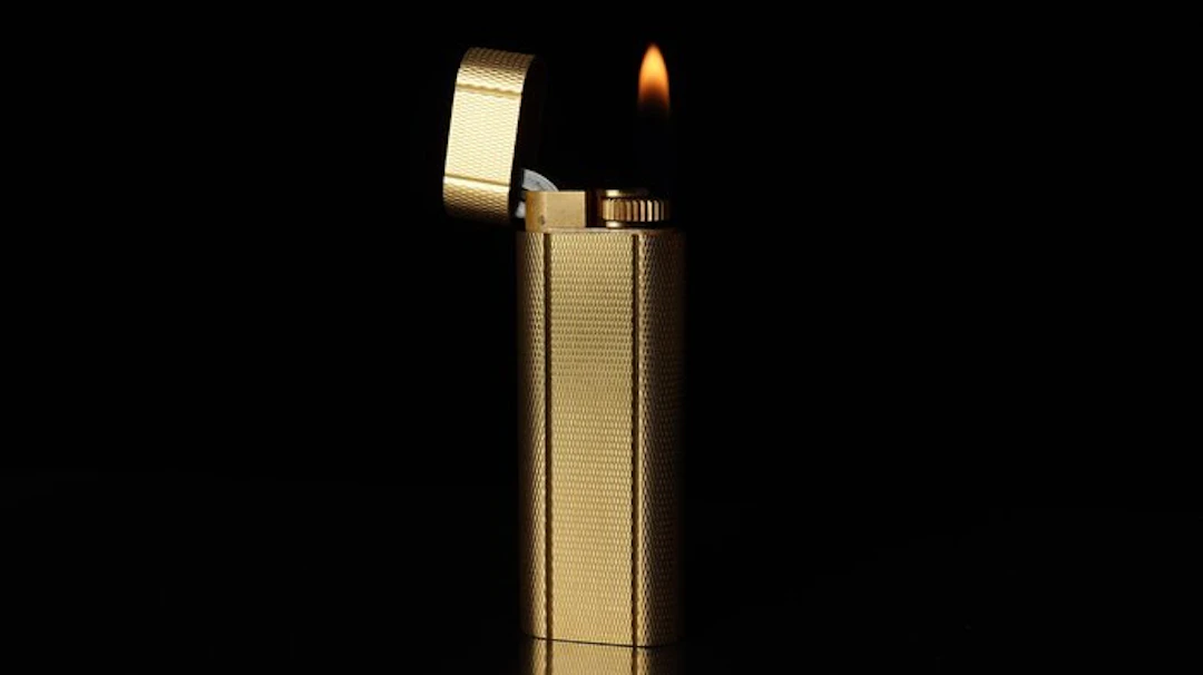 Cartier - Grain d'orge Pattern Vintage gas Lighter - Lighter - Gold plated