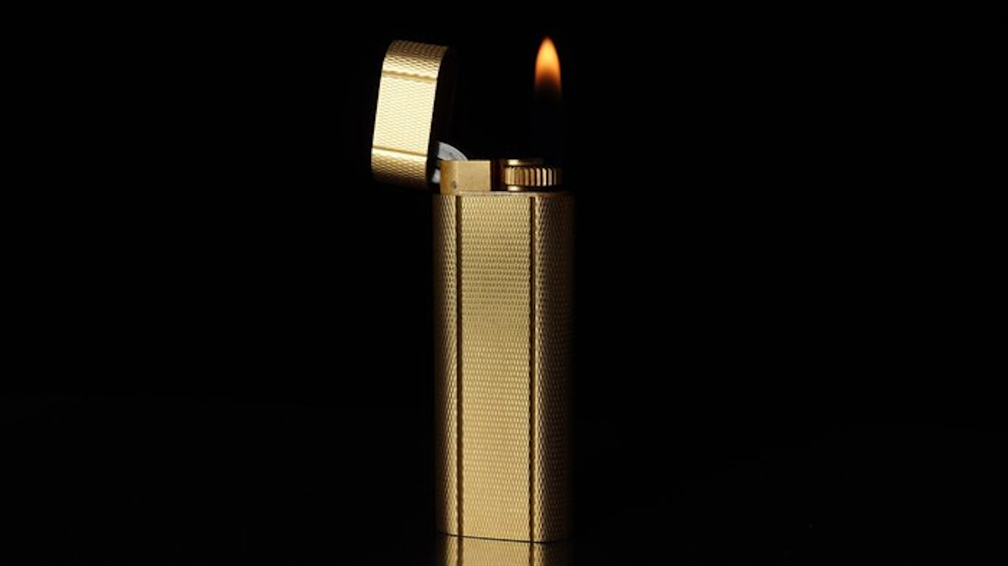 Cartier - Grain d'orge Pattern Vintage gas Lighter - Lighter - Gold plated