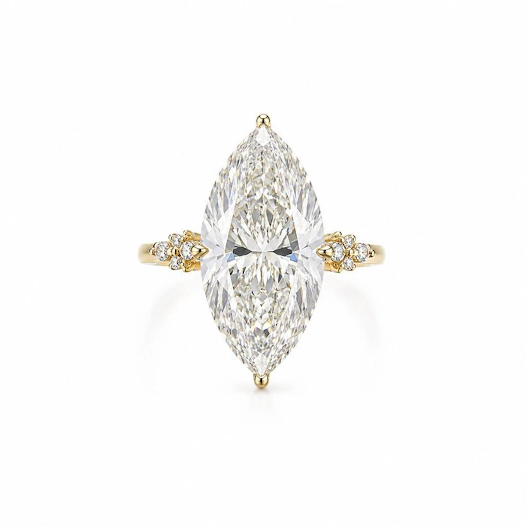 Ring - 14 kt. Yellow gold - 7.28ct. tw. Diamond (Lab-grown) - Diamond