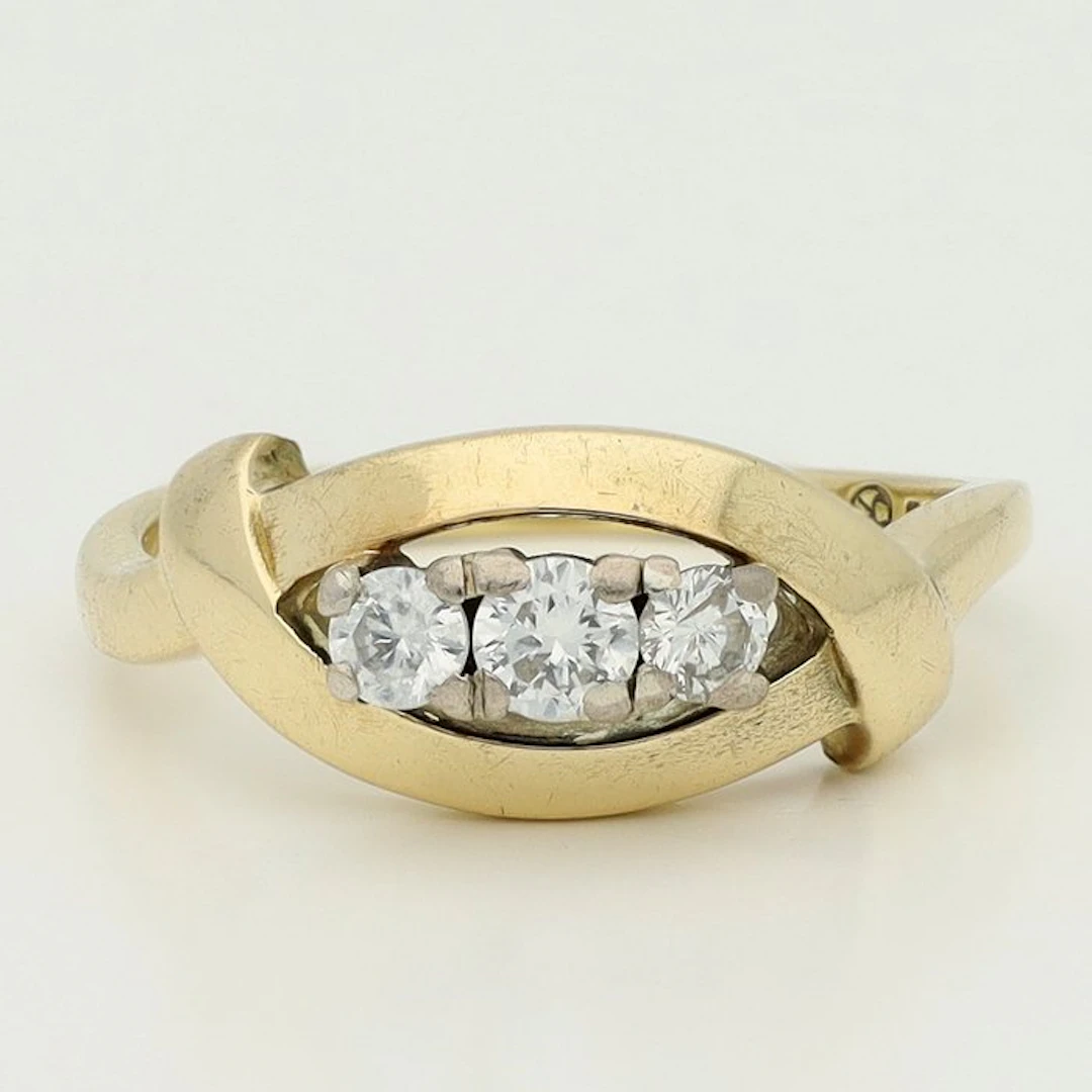 Ring - 14 kt. Yellow gold, White gold Diamond (Natural)