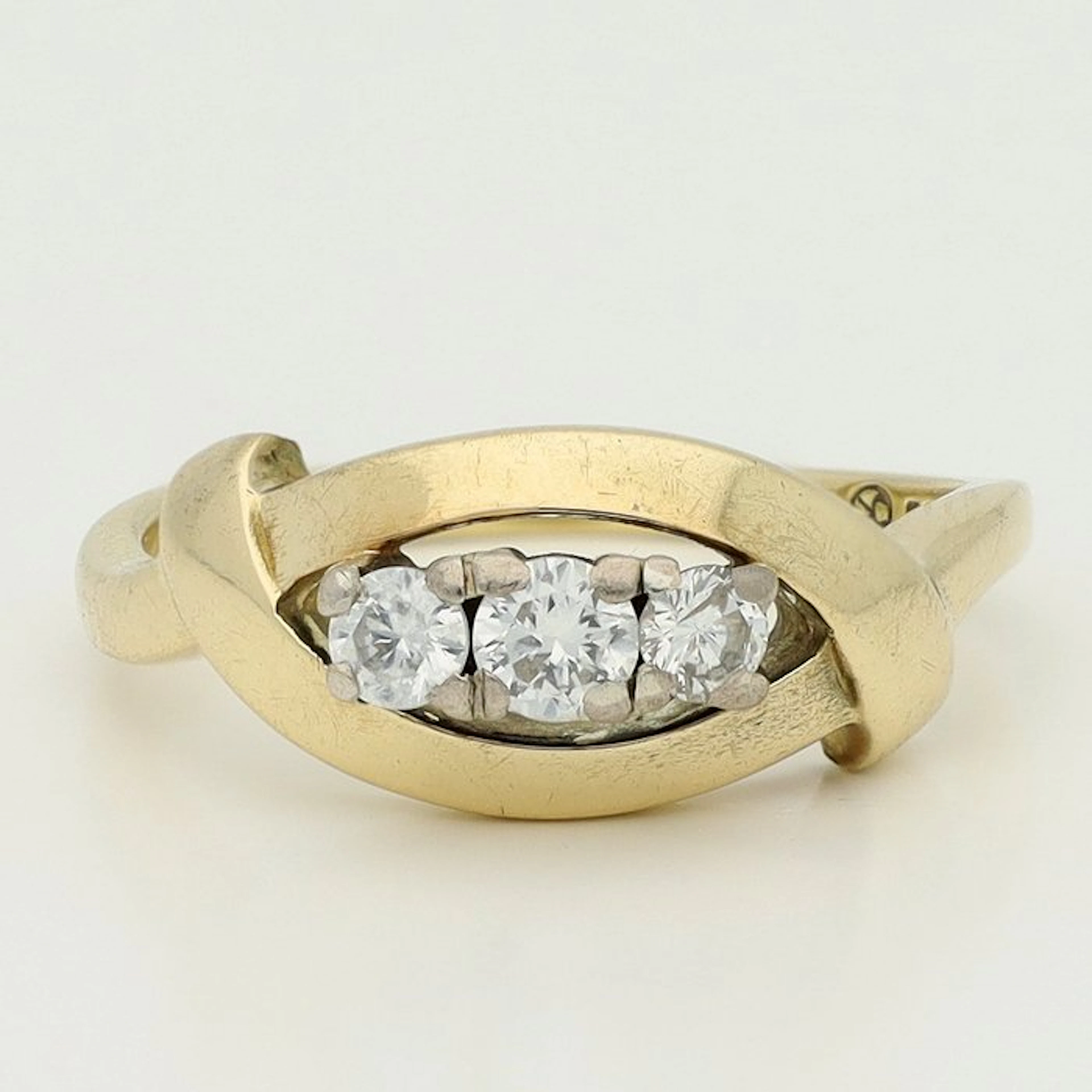 Ring - 14 kt. Yellow gold, White gold Diamond (Natural)