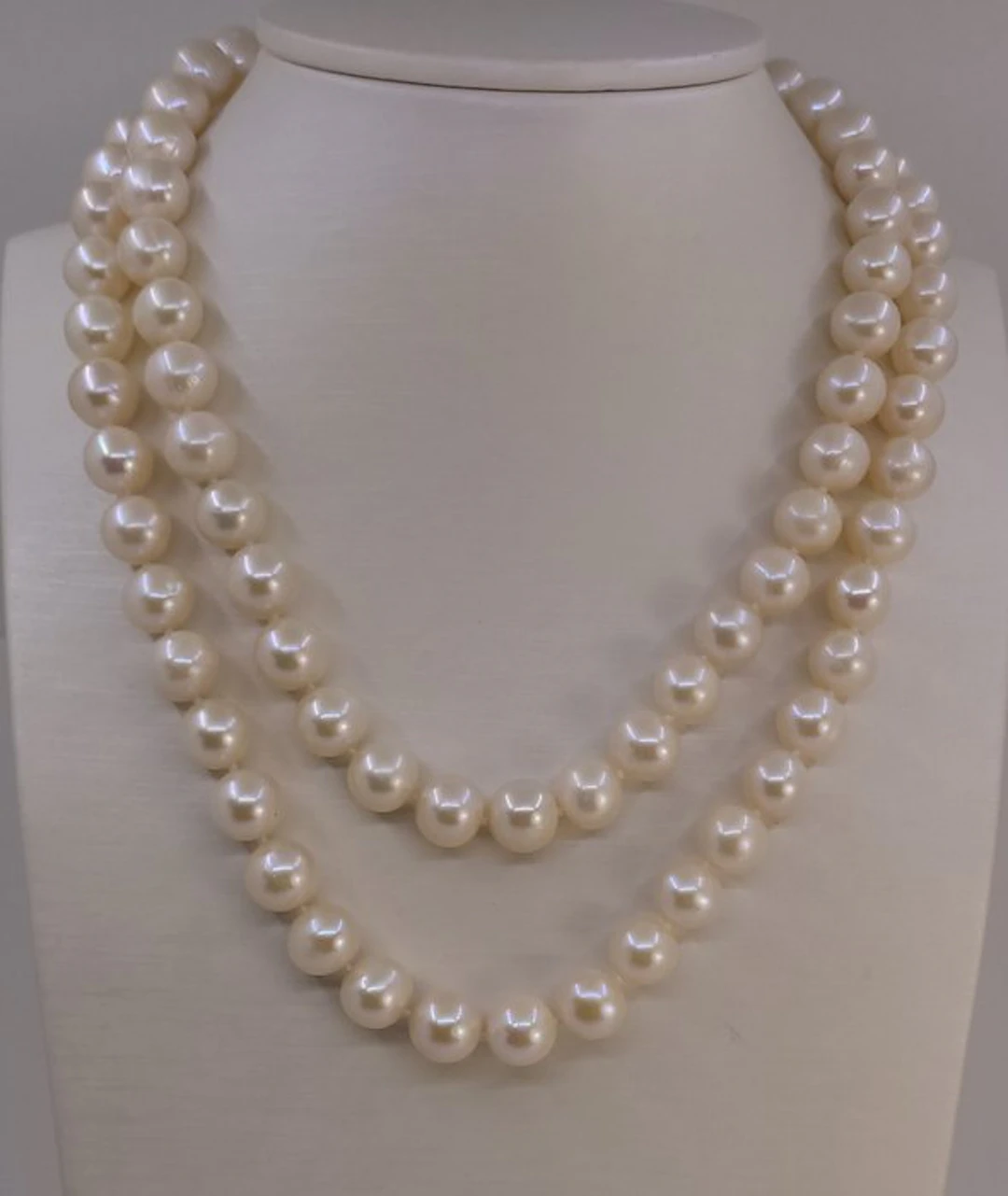 No reserve price - Necklace 9.5x10.5mm Round White Edison Freshwater pearls