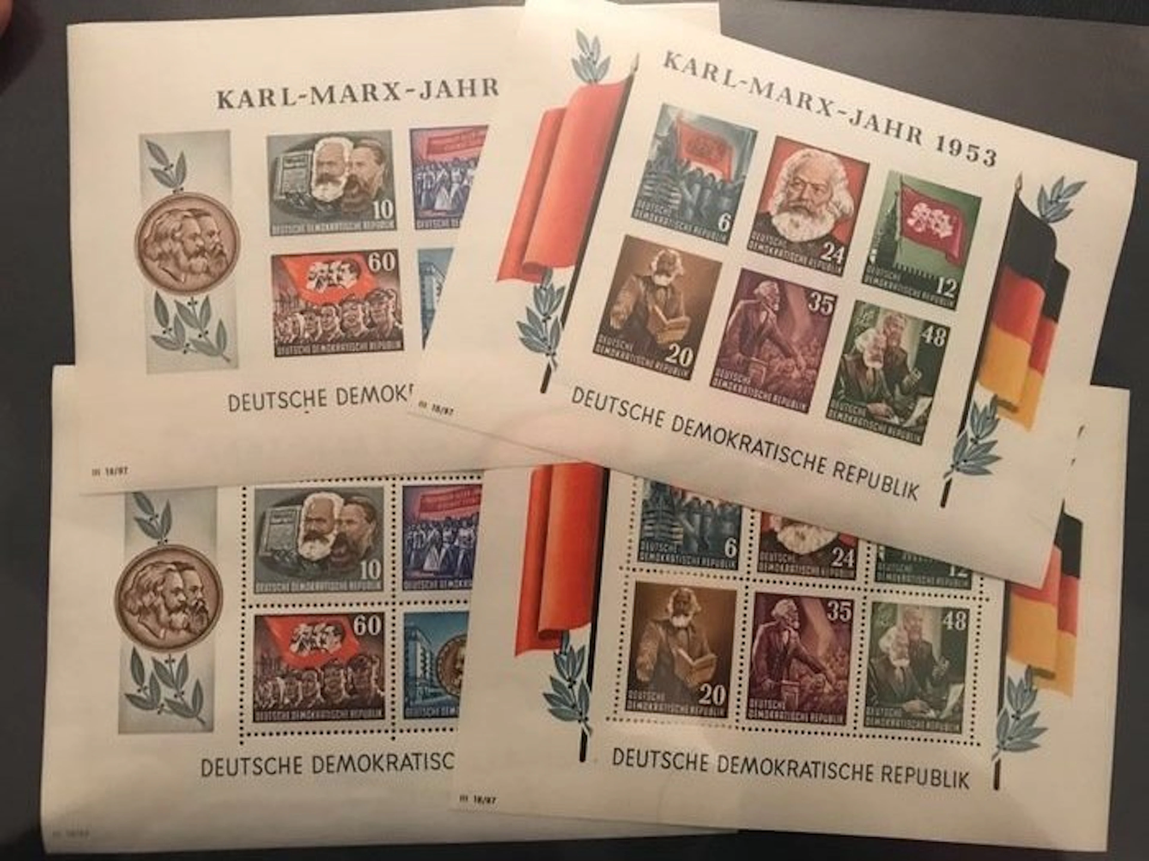 GDR 1953 - Karl Marx blocks